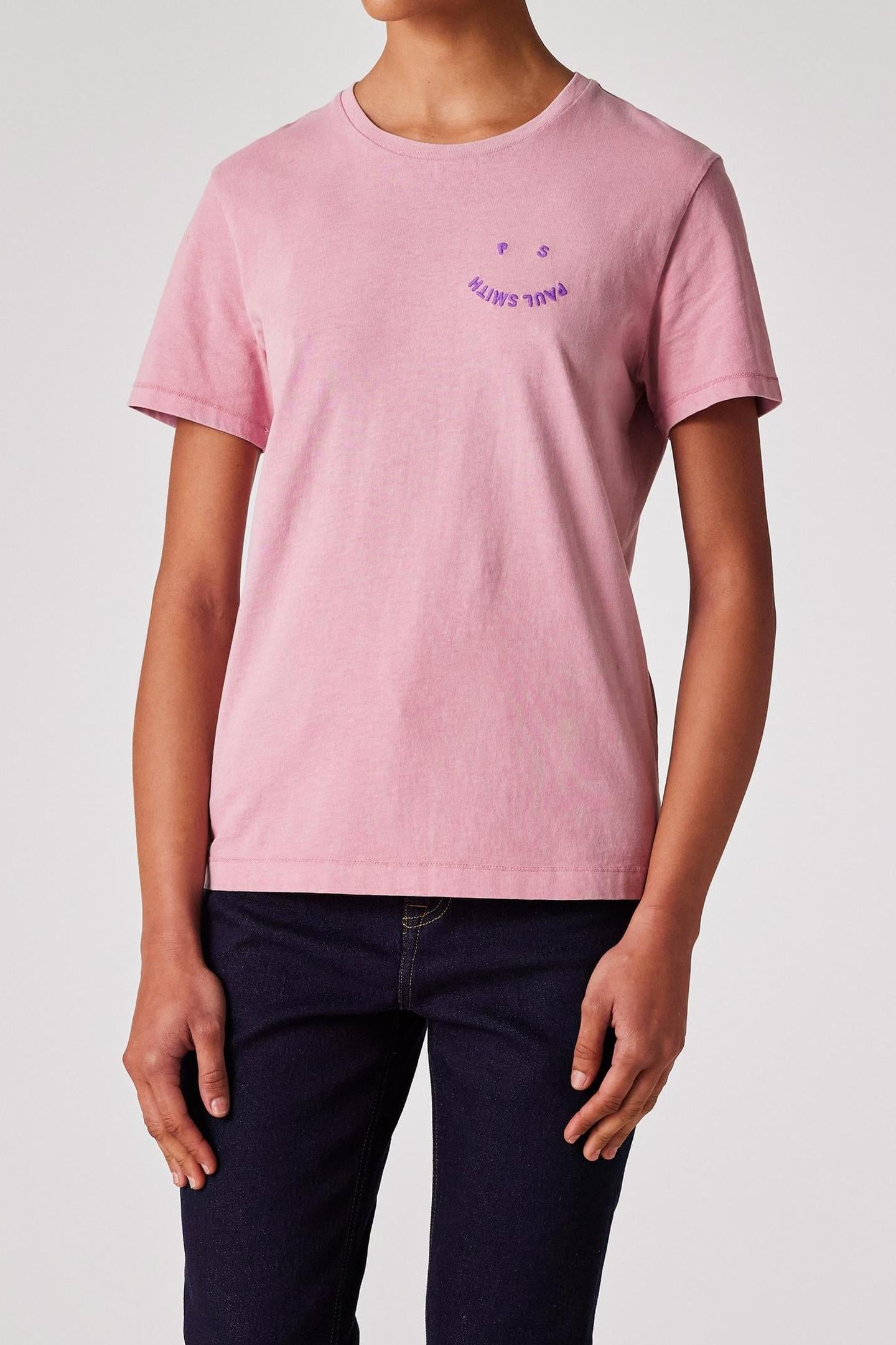 Paul Smith Womens Tshirt Ps Happy Light Purple Maat: S | Tops Outlet | Dames | Roze