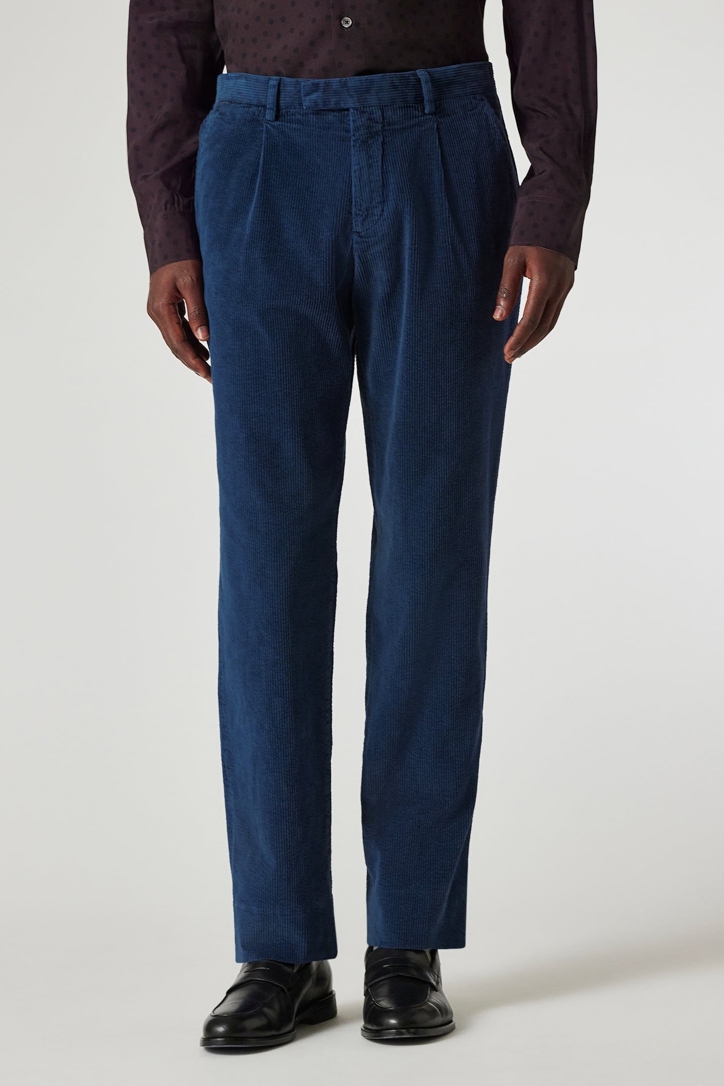 Paul Smith Mens Pleated Smart Trs Greyish Blue Maat: W34 R | Tailored Broeken Outlet | Heren | Blauw