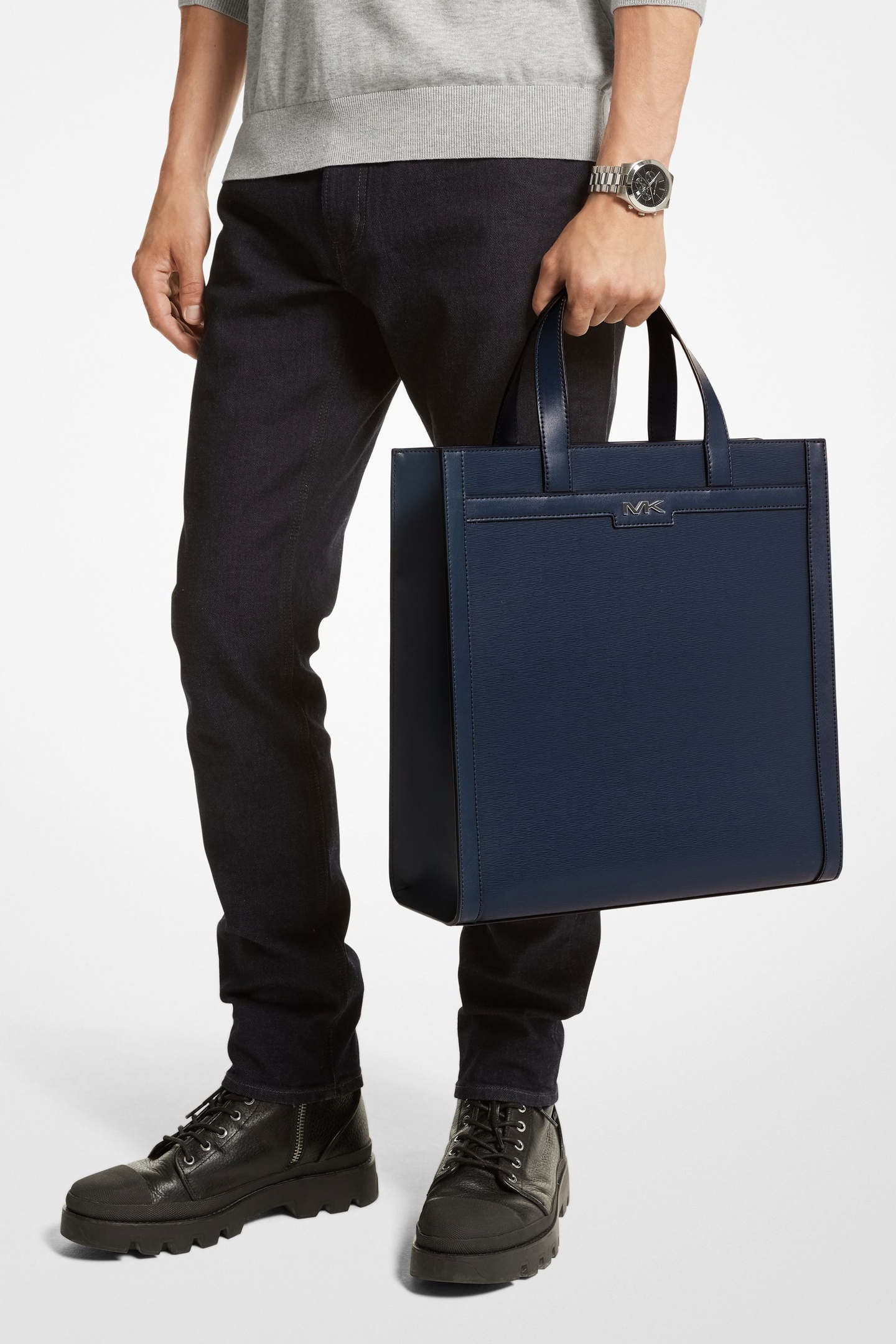 Michael Kors Unisex Structured Tote Navy Maat: OS | Handtassen Outlet | Unisex | Blauw