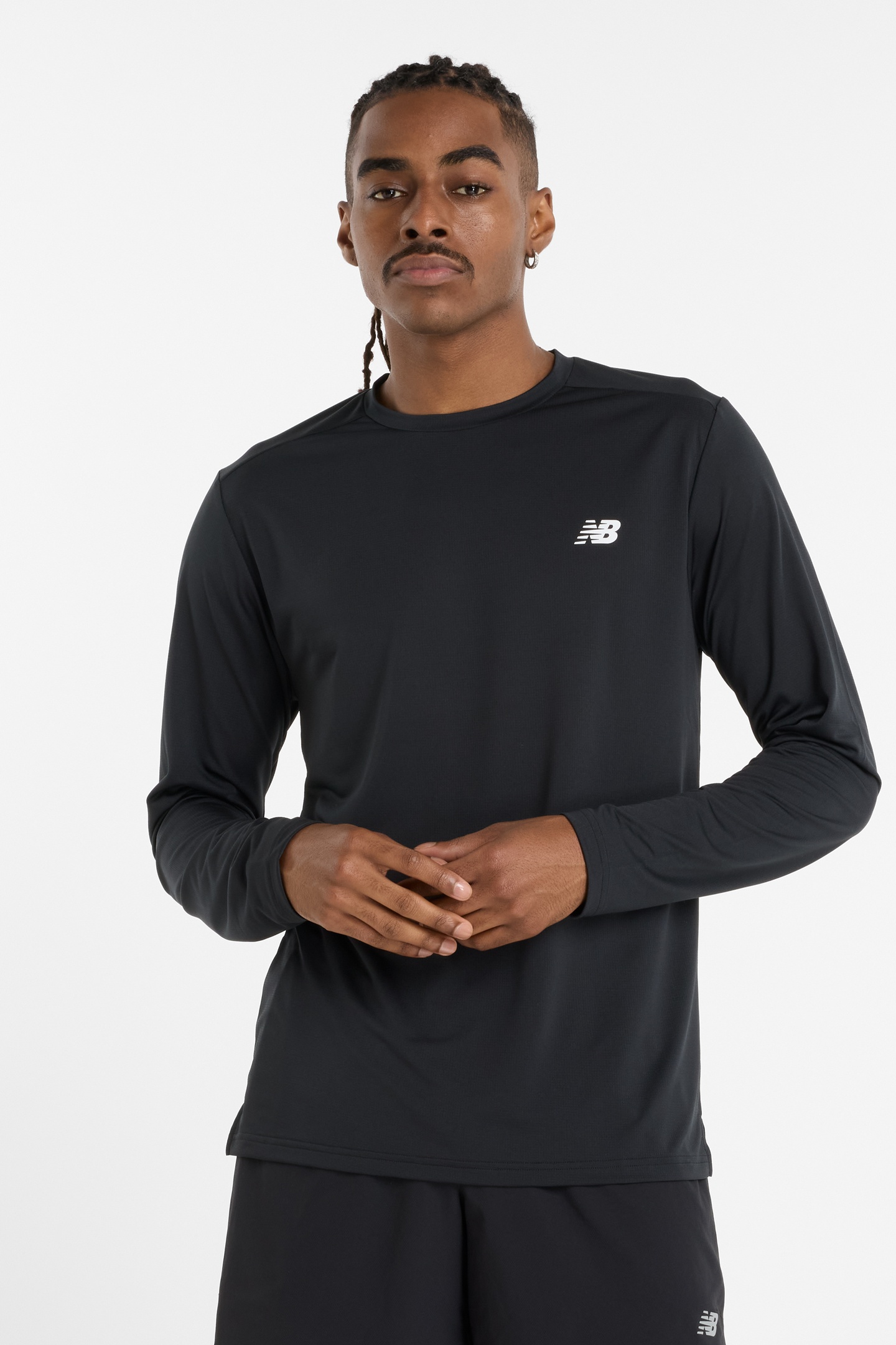 New Balance Sport Long Sleeve Shirt Black Maat: S | Basic T-Shirts Outlet | Heren | Zwart