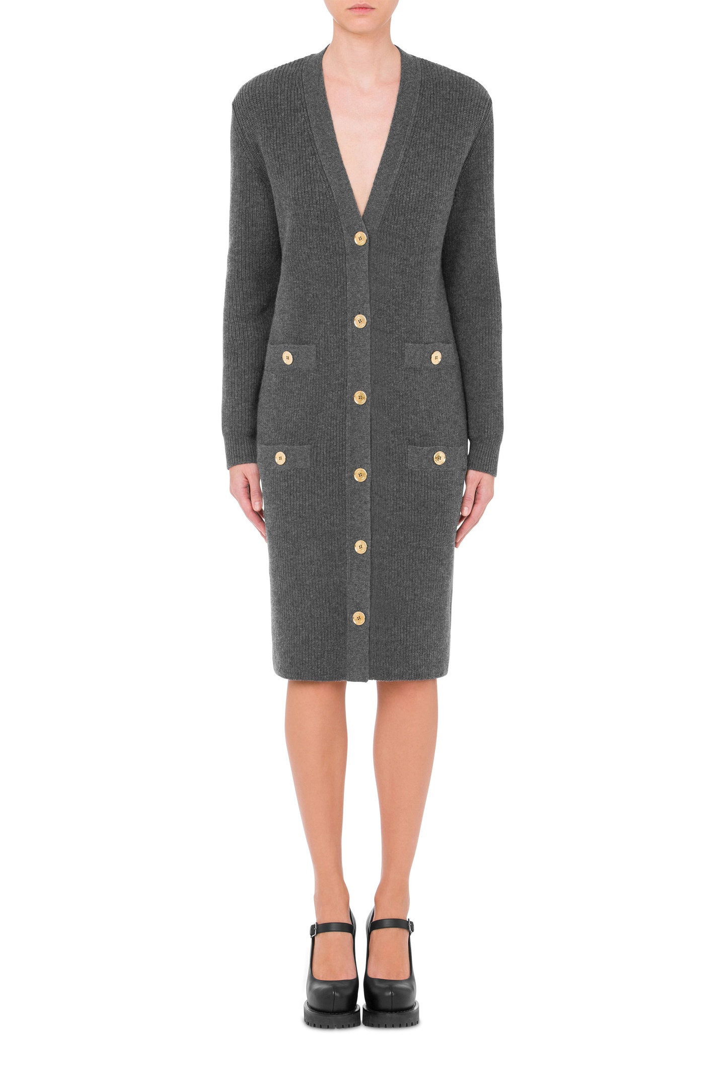 Moschino Knitted Jacket Grey Maat: 36 | Midi Jurken Outlet | Dames | Grijs