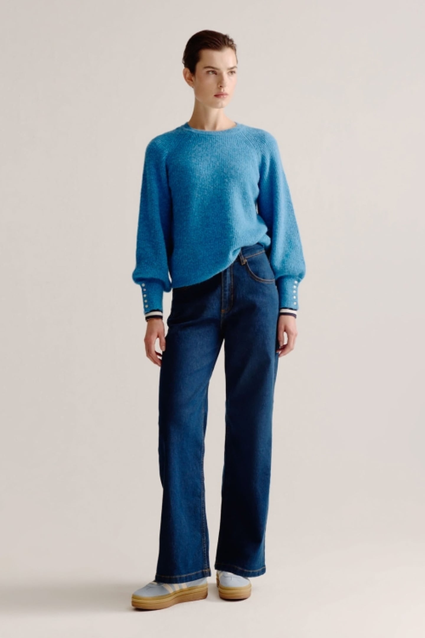 Josephine & Co Lotje Sweater French Blue Maat: XS | Sweaters Outlet | Dames | Blauw