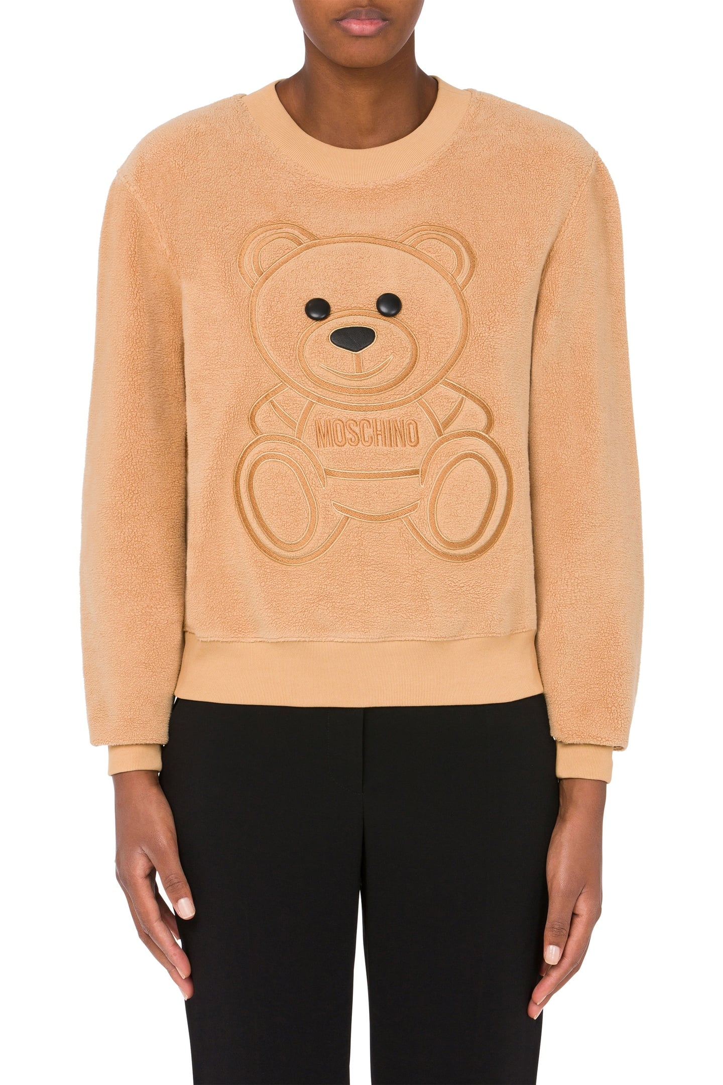Moschino Teddy Bear Cotton Sweatshirt Beige Maat: 40 | Sweaters Outlet | Dames | Beige