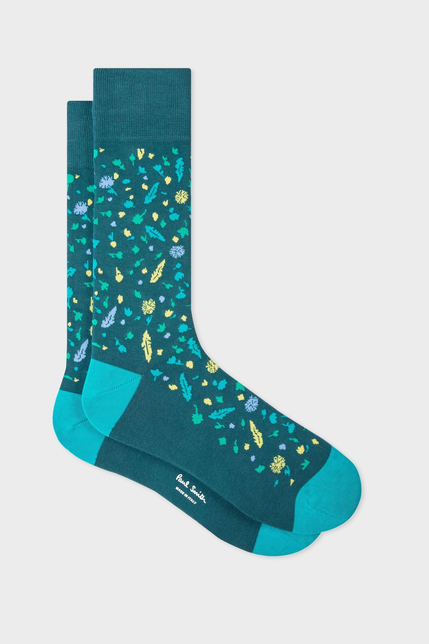 Paul Smith Men Sock Quinto Floral Petrol Green Size: OS | Socks Outlet | Heren | Groen