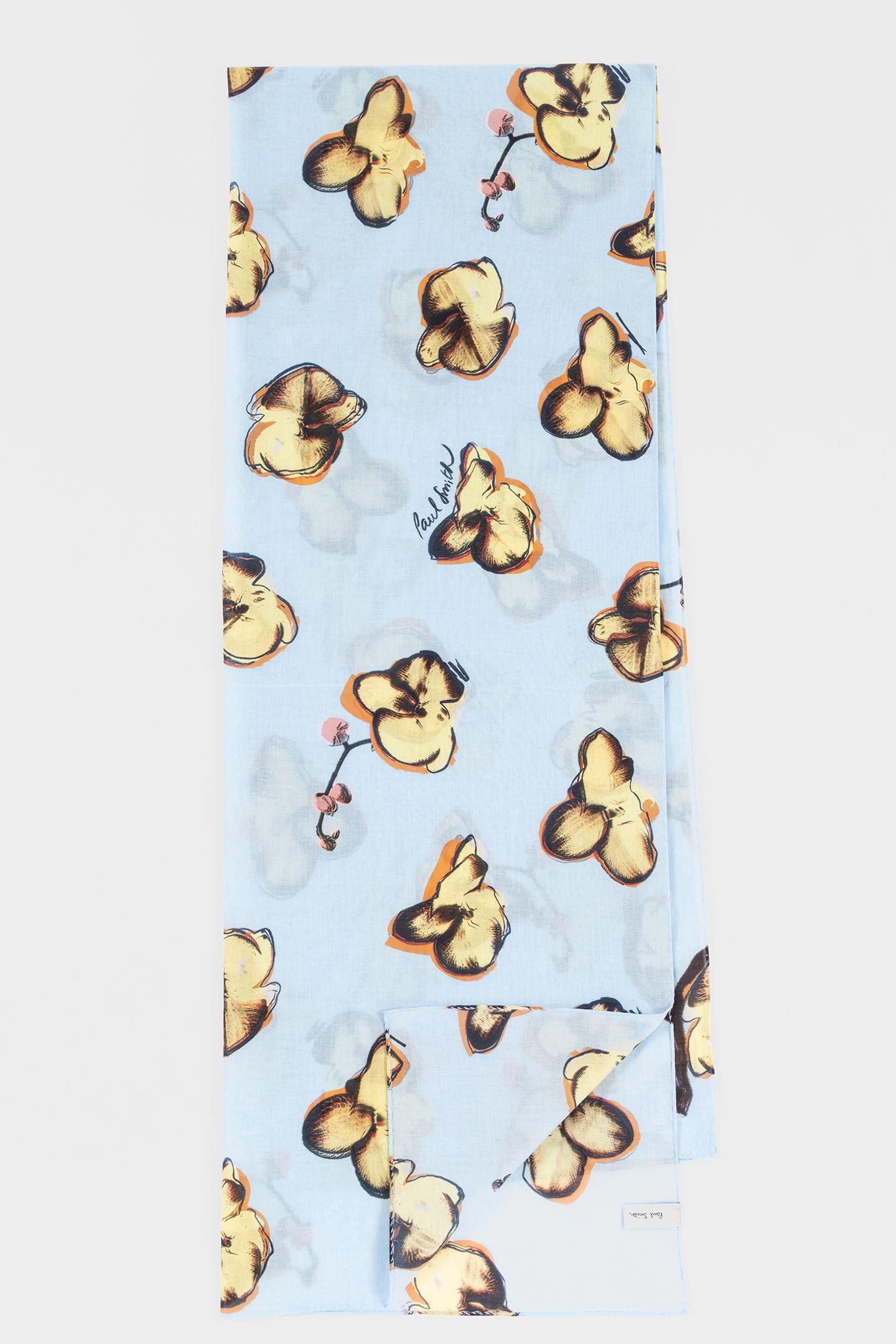Paul Smith Men Scarf Orchid Print Cobalt Blue Größe: OS | Schals Outlet | Herren | Magenta