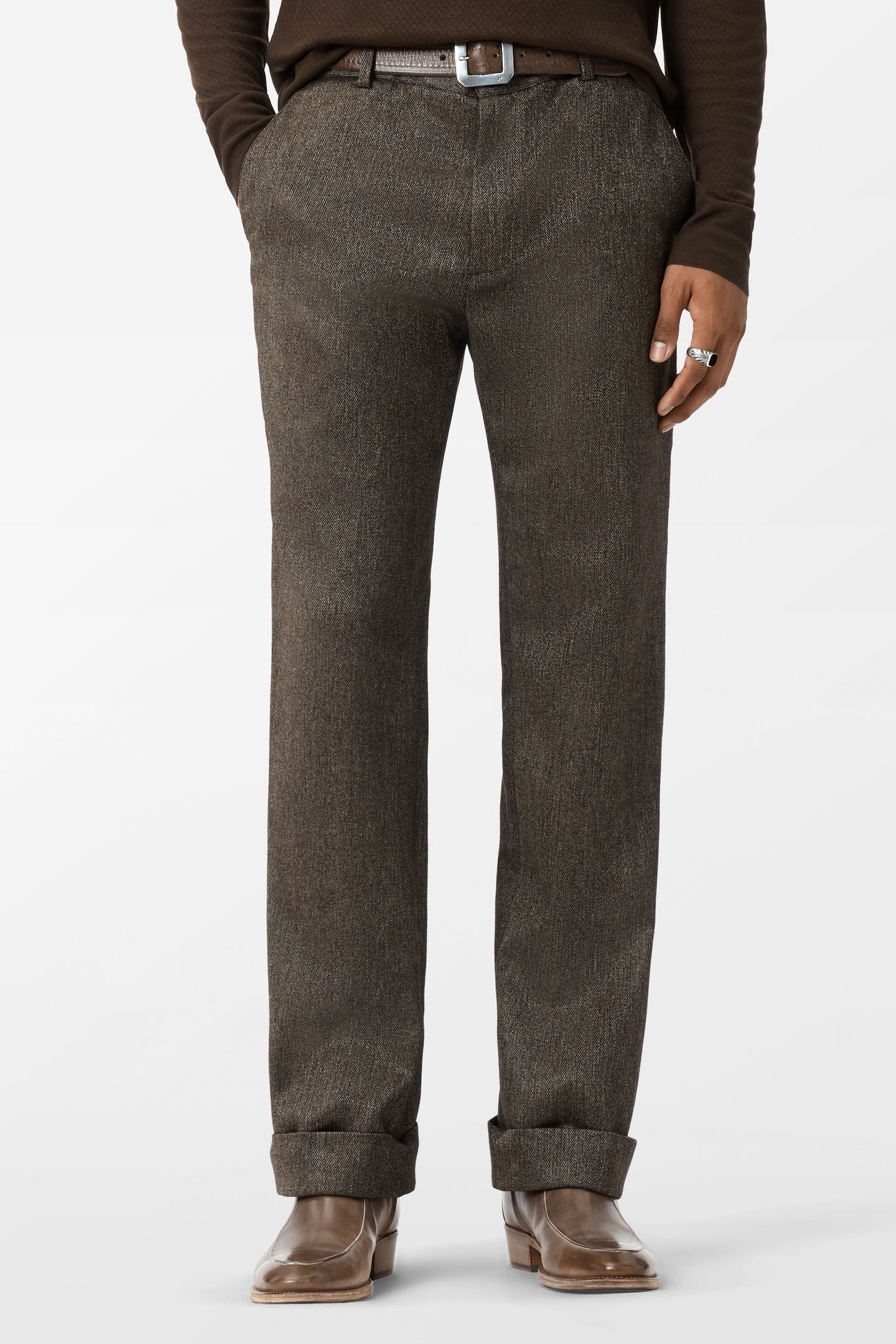 John Varvatos Malcolm Pant Old Bark Maat: 54 | Tailored Broeken Outlet | Heren | Bruin