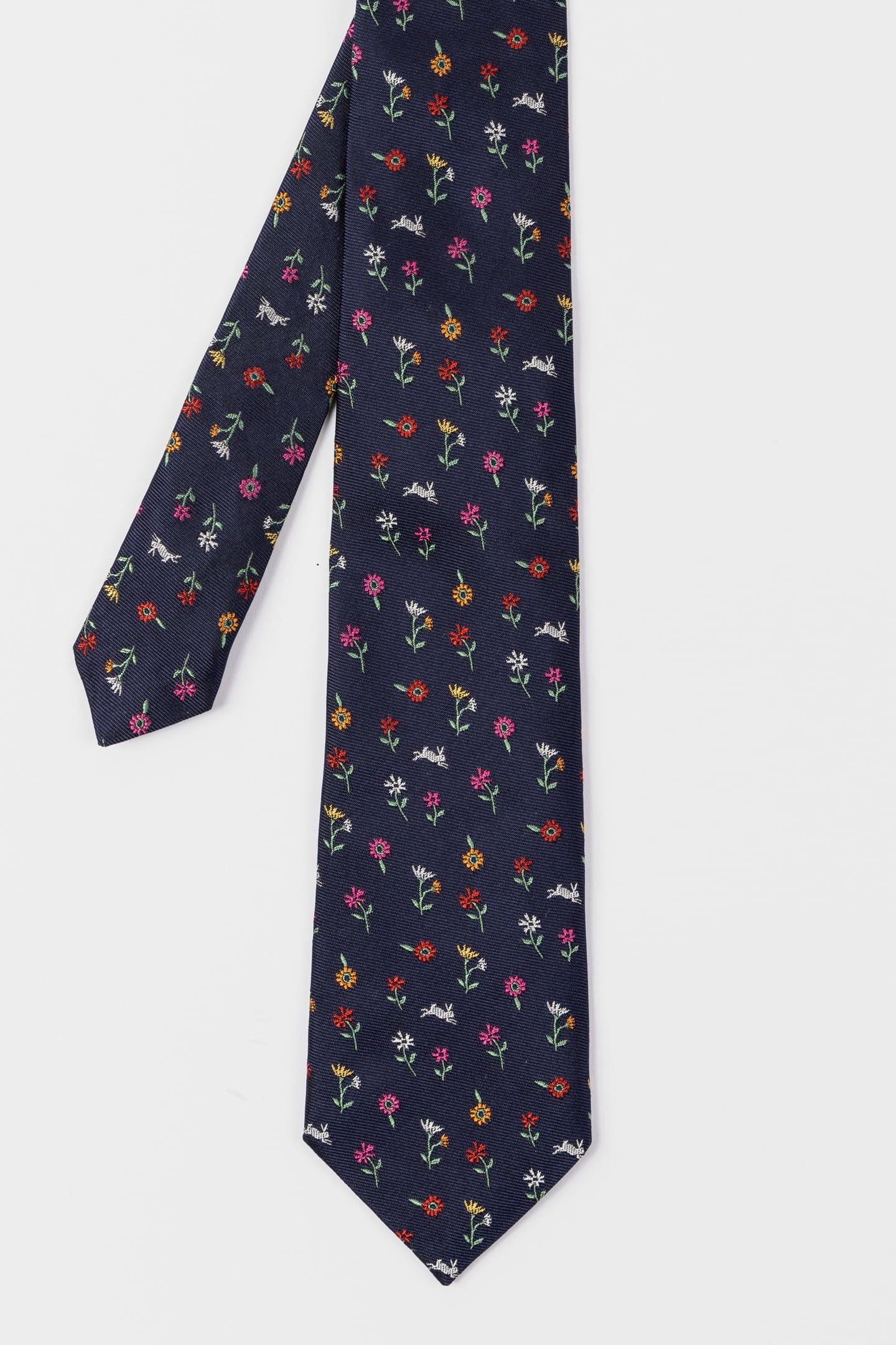 Paul Smith Men Tie Floral Rabbit Navy Size: 6 | Ties Outlet | Heren | Blauw