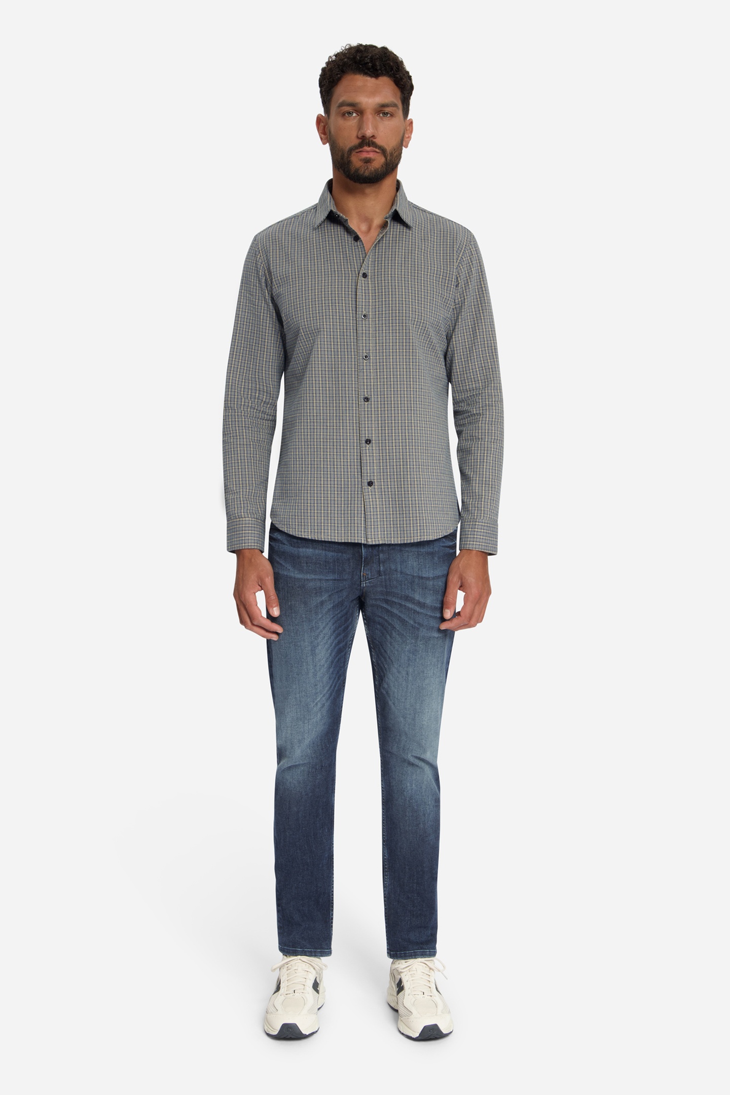 No Excess Shirt Yarn Dyed Check Sand Größe: S | Casual hemden Outlet | Herren | Braun
