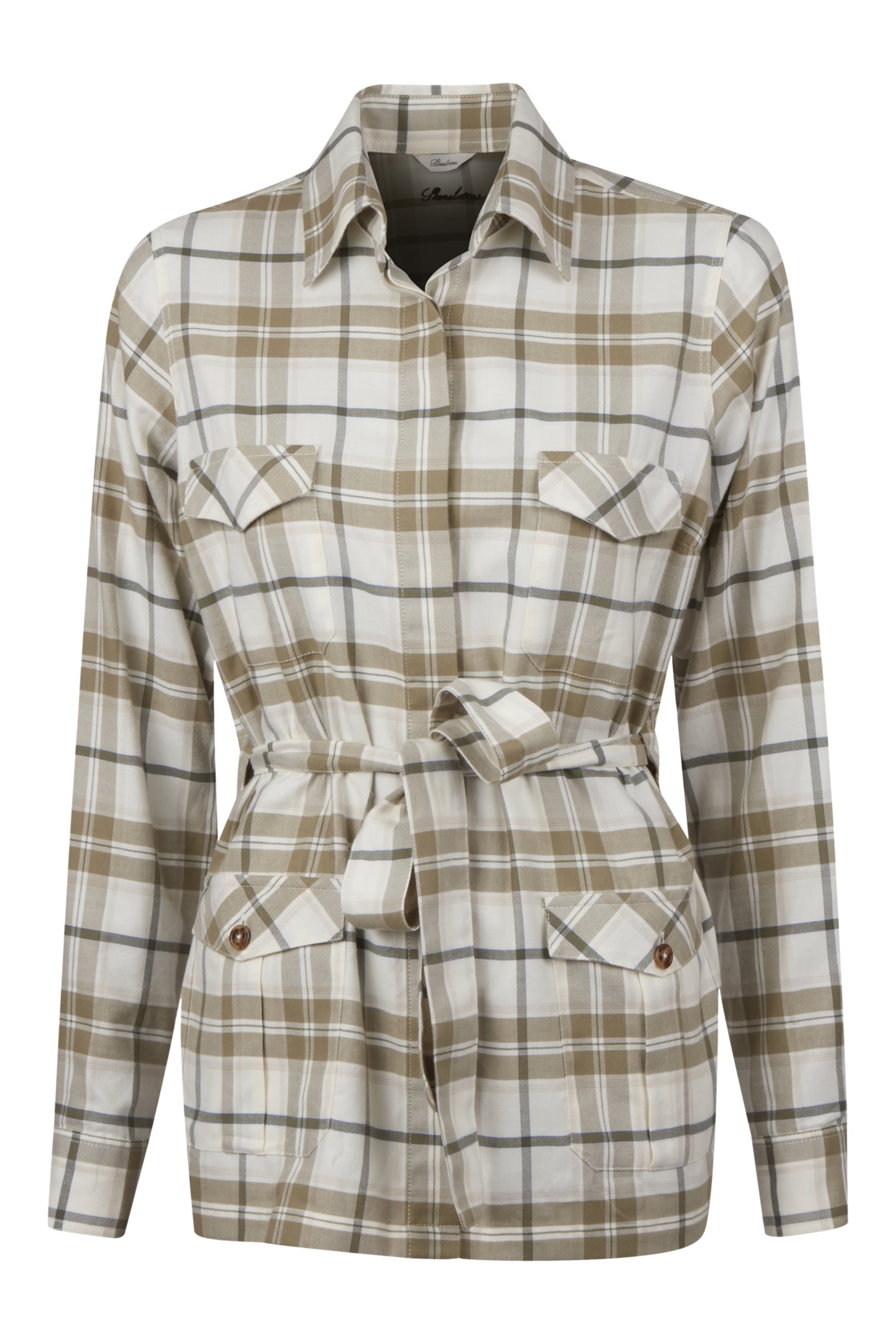 Stenströms Ally, Overshirt Green Check Maat: L | Longsleeves Outlet | Dames | Wit