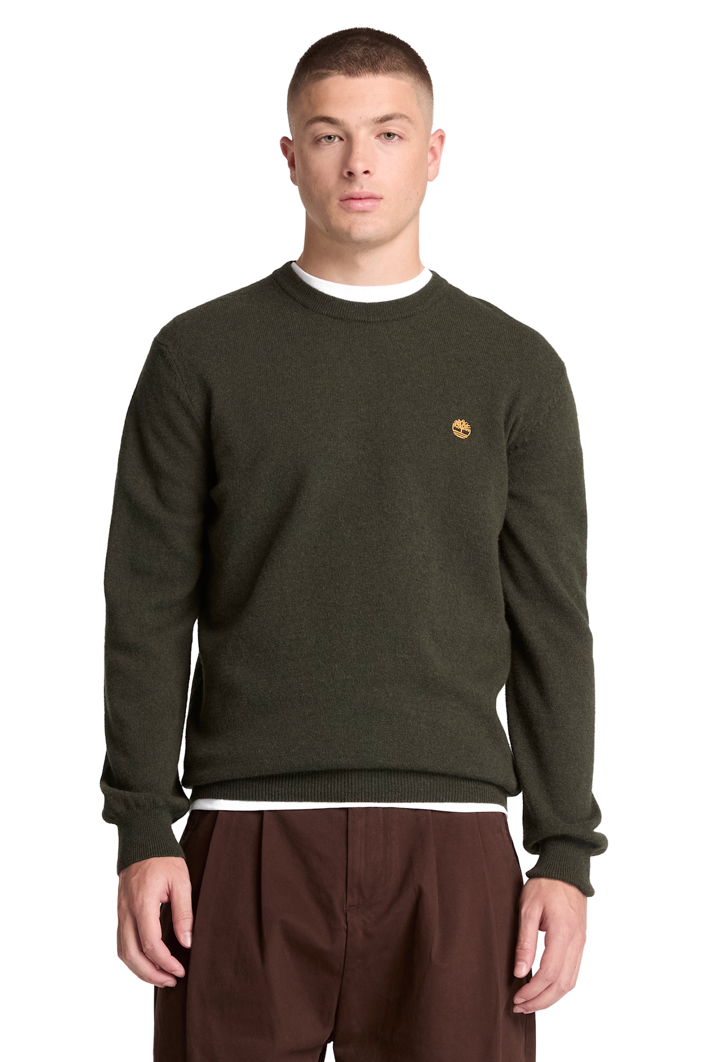 Timberland Jaffrey Wool Crewneck Sweater Duffel Bag Heathere Taglia: L | Maglie a manica lunga Outlet | Uomo