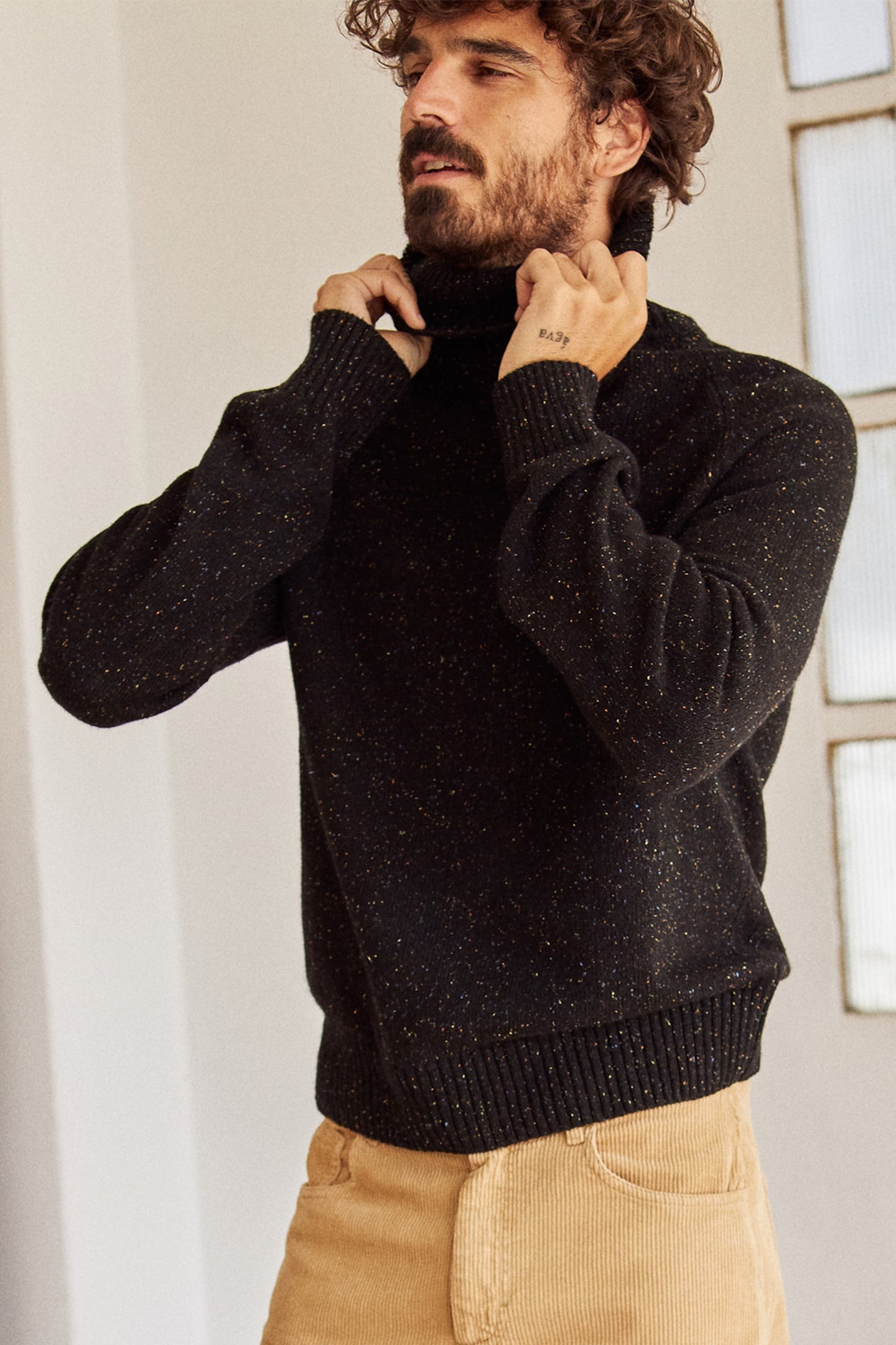 TWOTHIRDS Agadir Knit Black Multicolour Neps Maat: L | Coltruien Outlet | Heren | Zwart