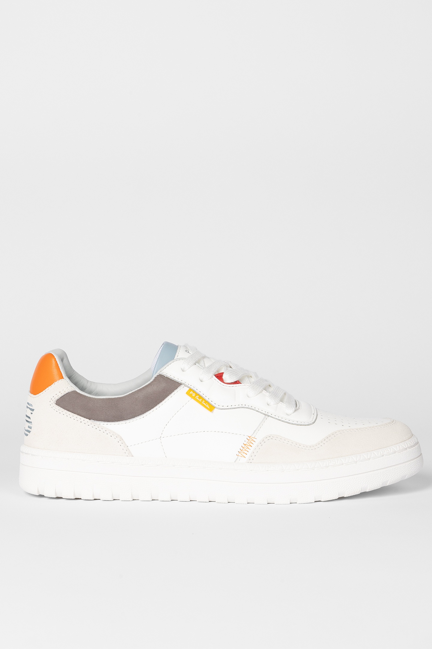 Paul Smith Mens Shoe Ellis White Orange Tab White Maat: 40 | Sneakers Outlet | Heren | Wit