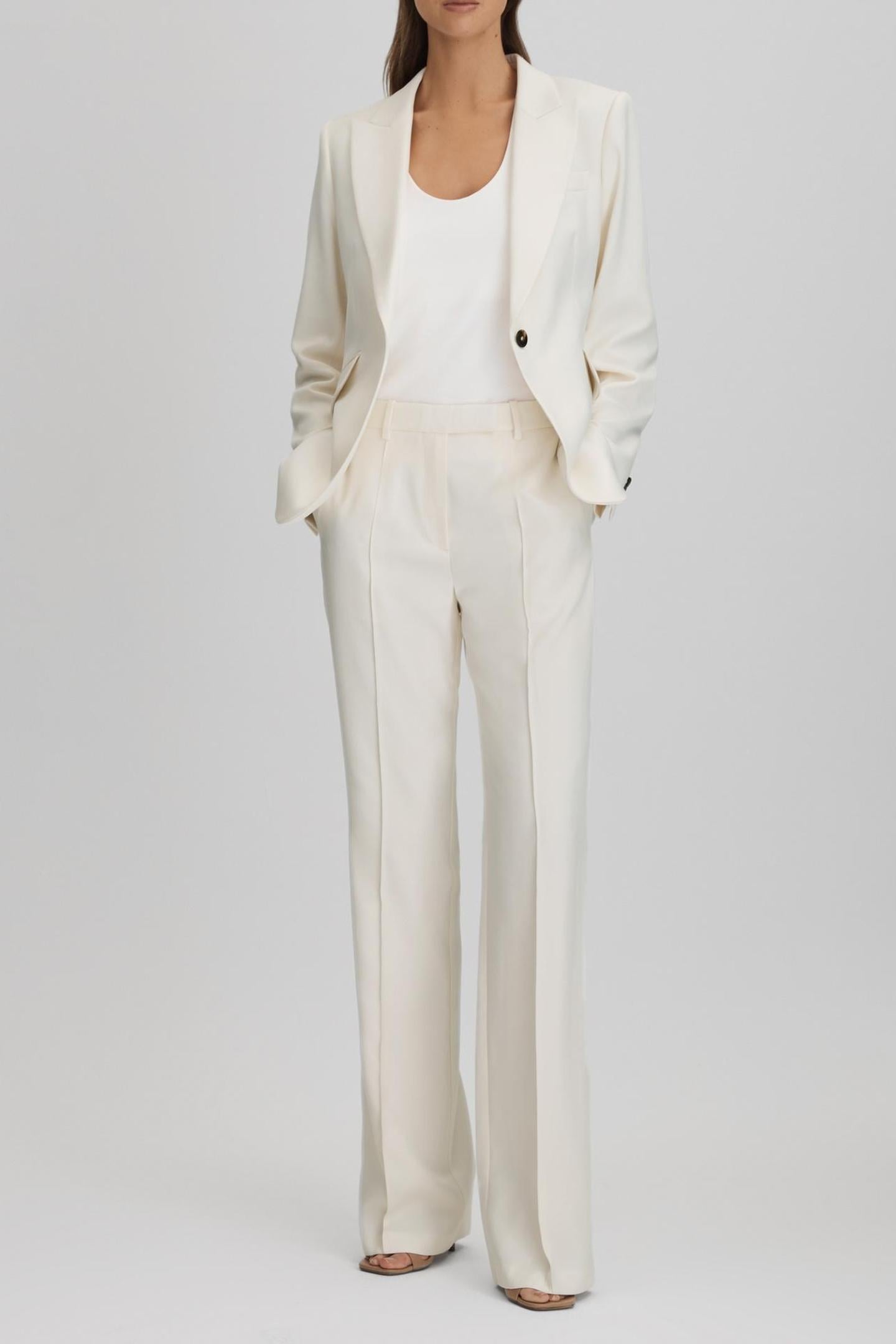 Reiss Flare Trouser Cream Maat: 16R | Pantalons Outlet | Dames | Ecru