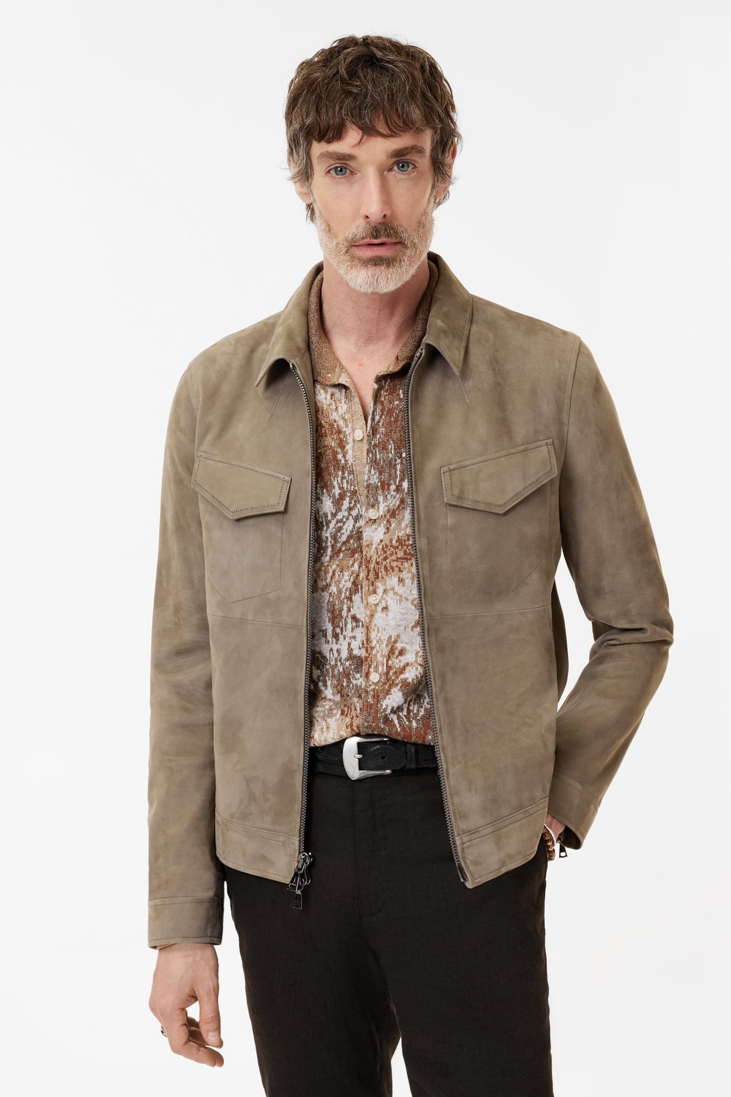 John Varvatos Grendale Jacket - Jacket With Bold Ball Spruce Maat: 48 | Leren Jassen Outlet | Heren | Bruin