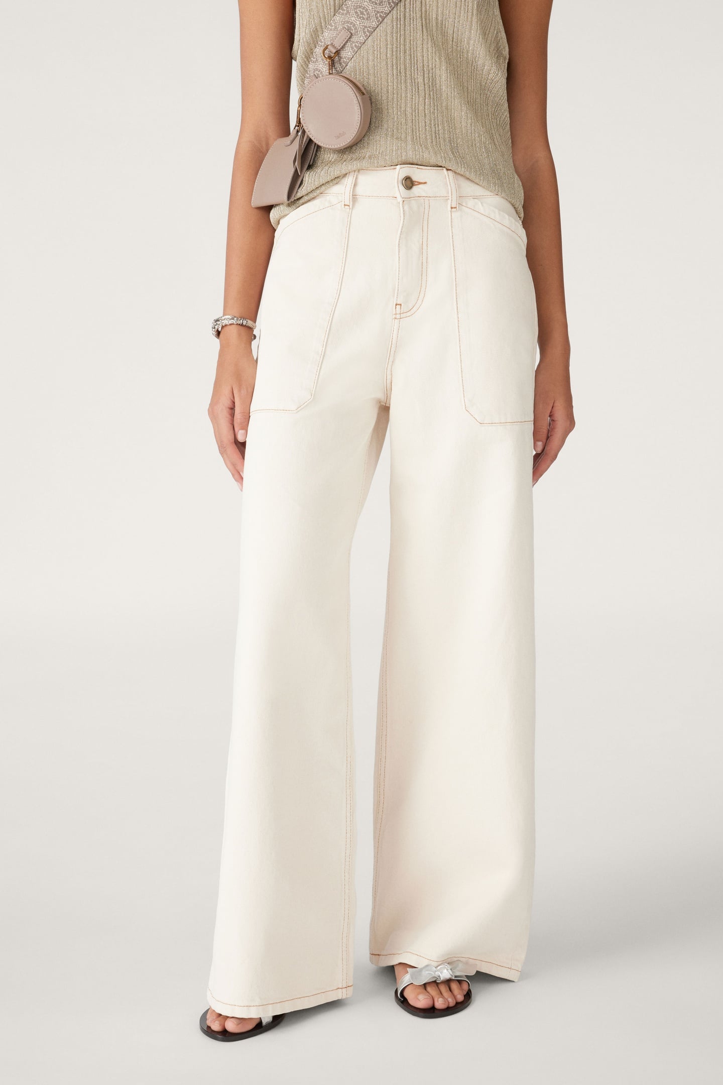 BA&SH Flare Ecru Maat: 40 | Wijde Broeken Outlet | Dames | Ecru