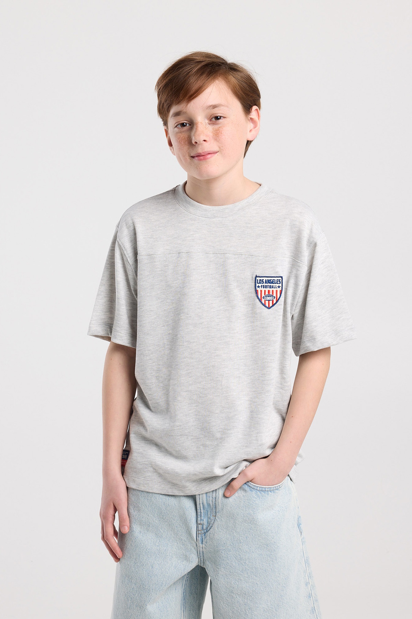 America Today Enzo Jr Light Grey Melange Taglia: 158/164 | Camicie Outlet | kids | Grigio