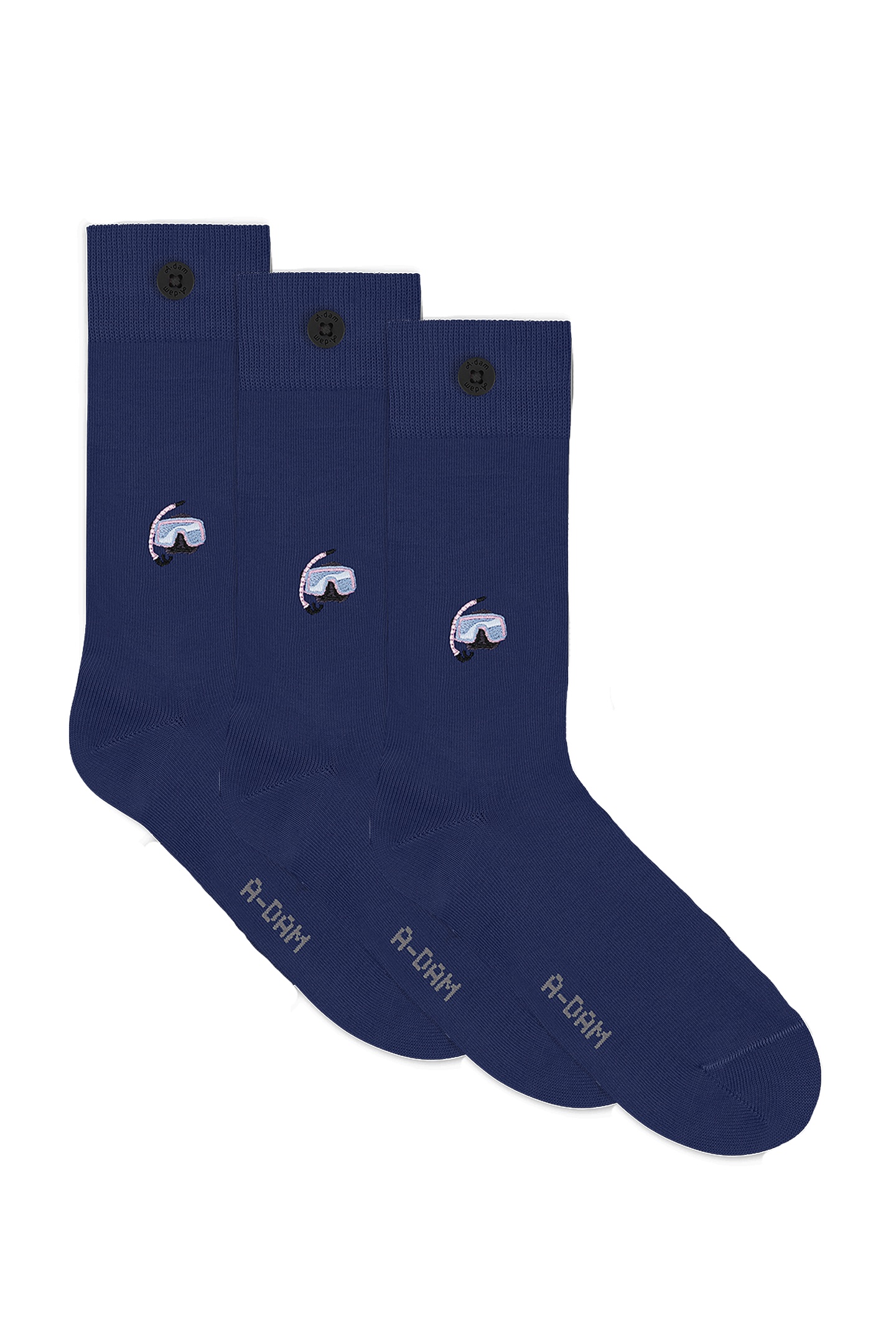 A-DAM  3-pack Casual Socks Blue Snorkel Blue Maat: 36-40 | Slipjes Outlet | Unisex | Blauw