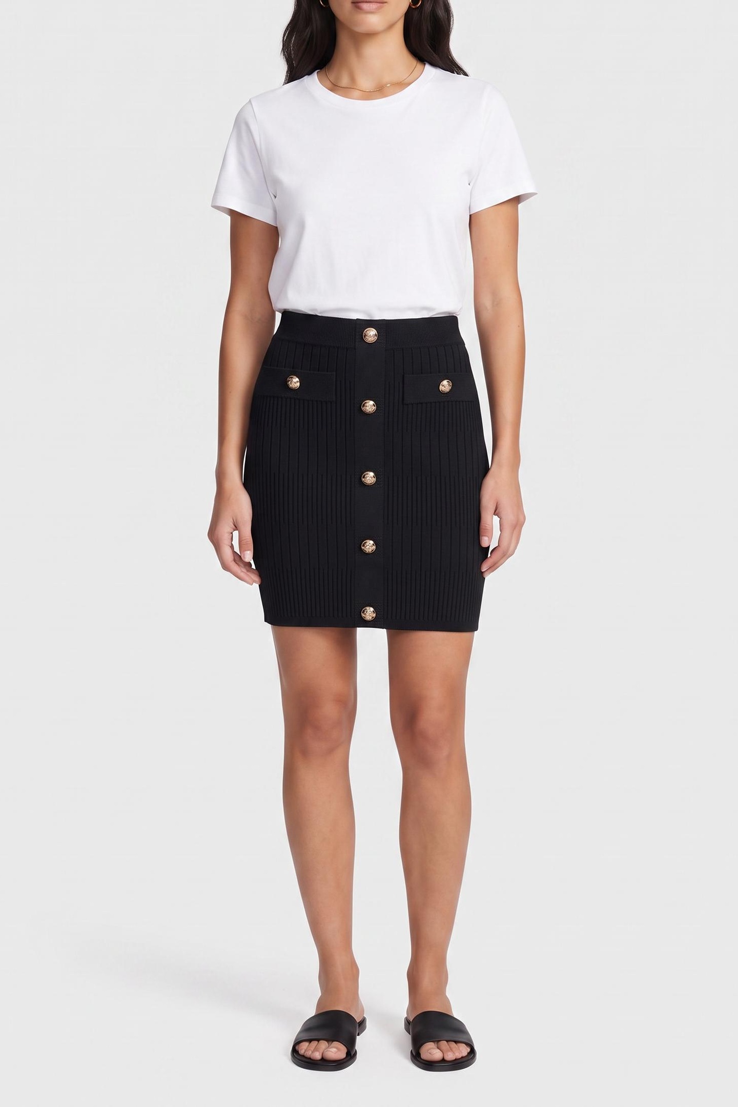 GUESS Janet Ribbed Skirt S Jet Black A996 Taglia: XS | Minigonne Outlet | Donna | Nero