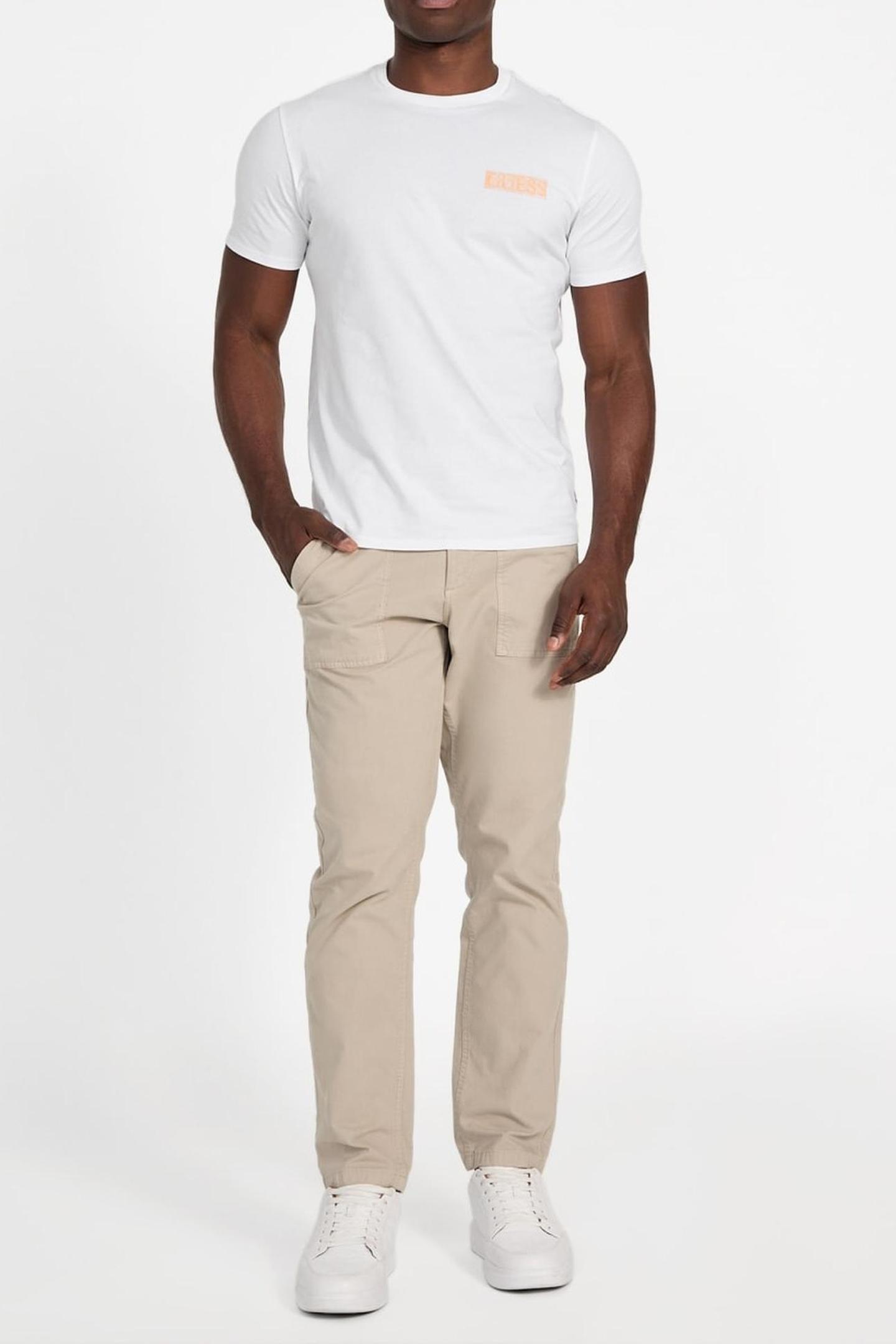 GUESS Ss Bsc Painters Tee Pure White/energy Pe Maat: S | Basic T-Shirts Outlet | Heren | Wit