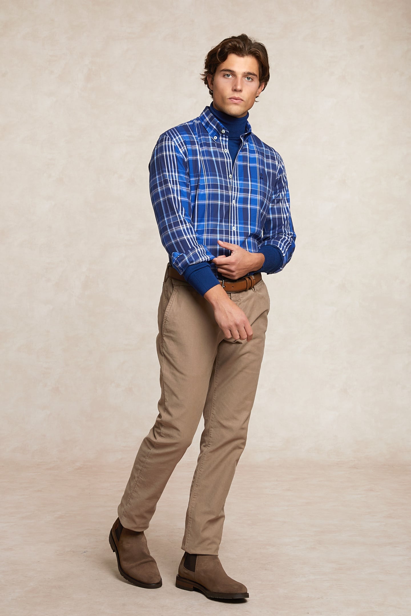 River Woods Checked Flannel Shirt Blue/grey Maat: 3XL | Casual Overhemden Outlet | Heren | Blauw