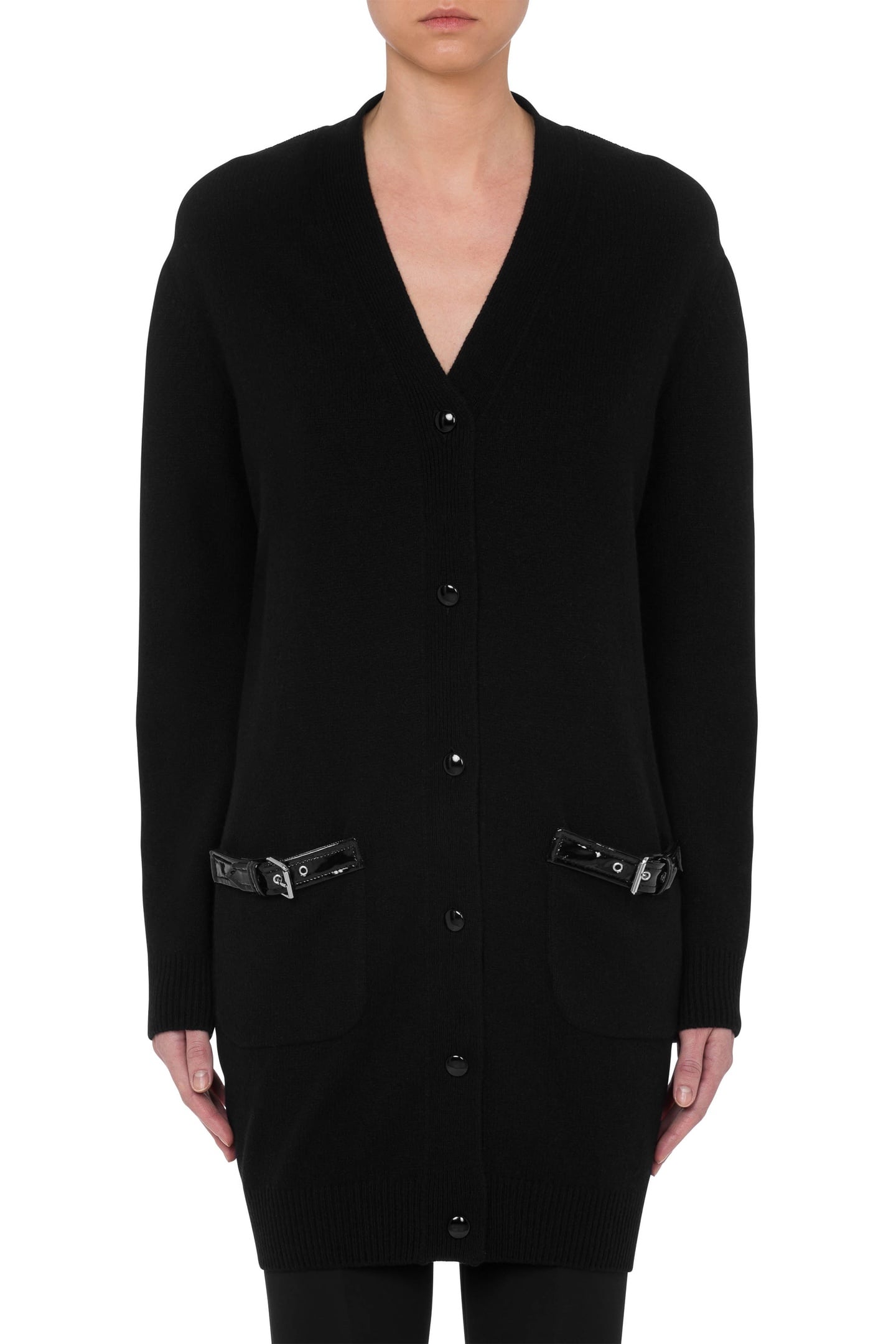 Moschino Bondage Buckle Long Cardigan Black Maat: 36 | Longsleeves Outlet | Dames | Zwart