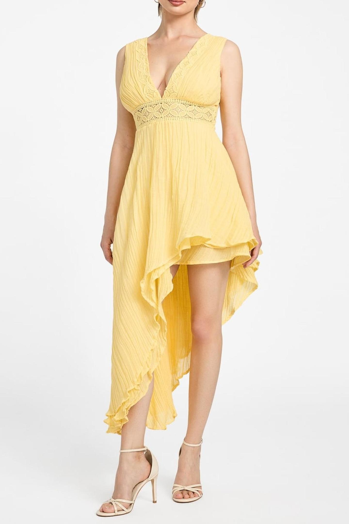 GUESS Sl Danny Dress Raise Sun Yellow Talla: L | Vestidos Maxi Outlet | Mujer | Amarillo