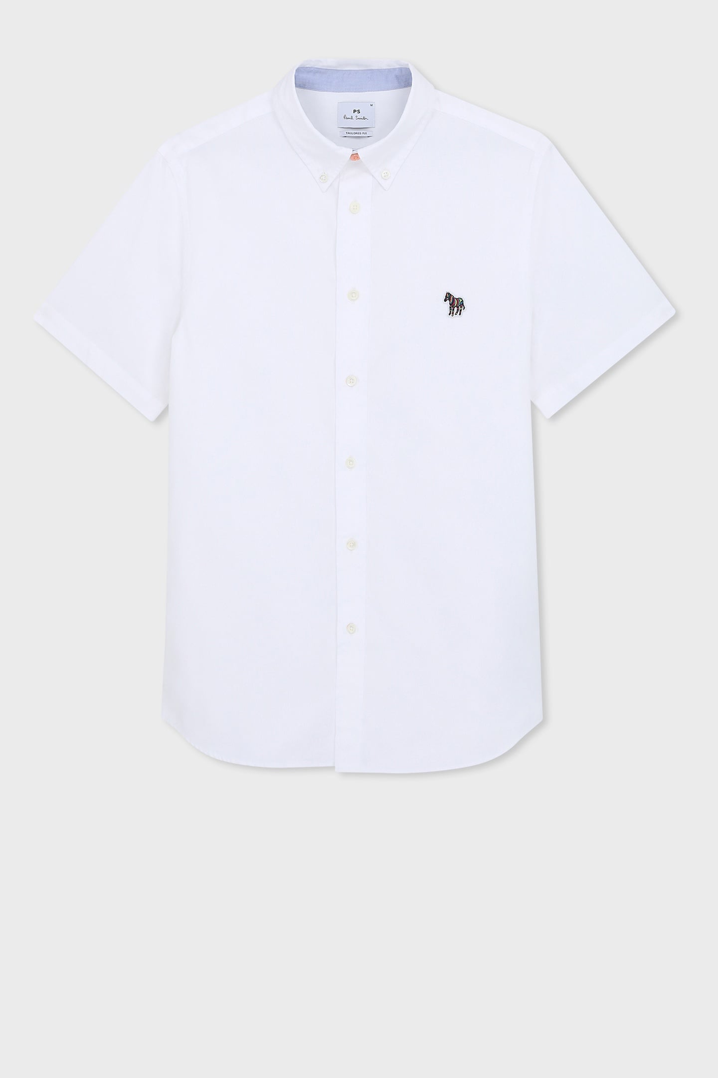 Paul Smith Mens Ss Tailored Fit Shirt Zeb Badge White Size: XS | Casual Shirts Outlet | Heren | Wit