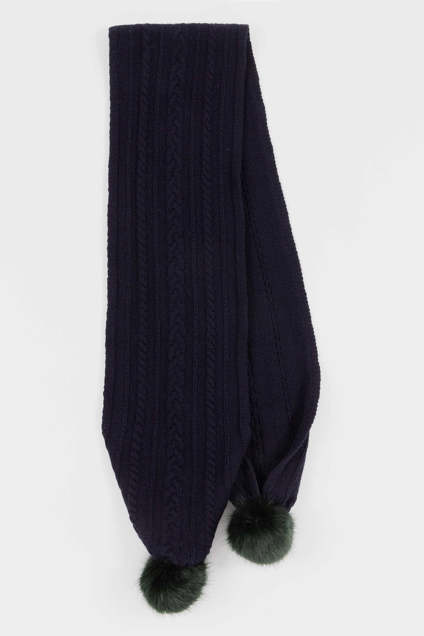 Paul Smith Women Scarf Cabl Fur Pom Navy Maat: OS | Sjaals Outlet | Dames | Blauw
