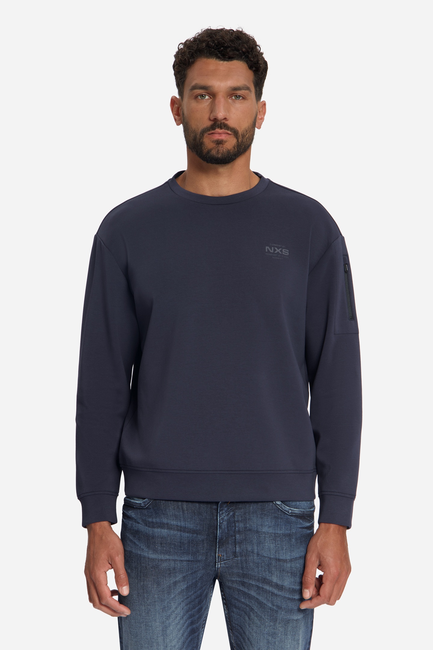 No Excess Sweater Crewneck Dark Night Größe: S | Pullover Outlet | Herren | Schwarz