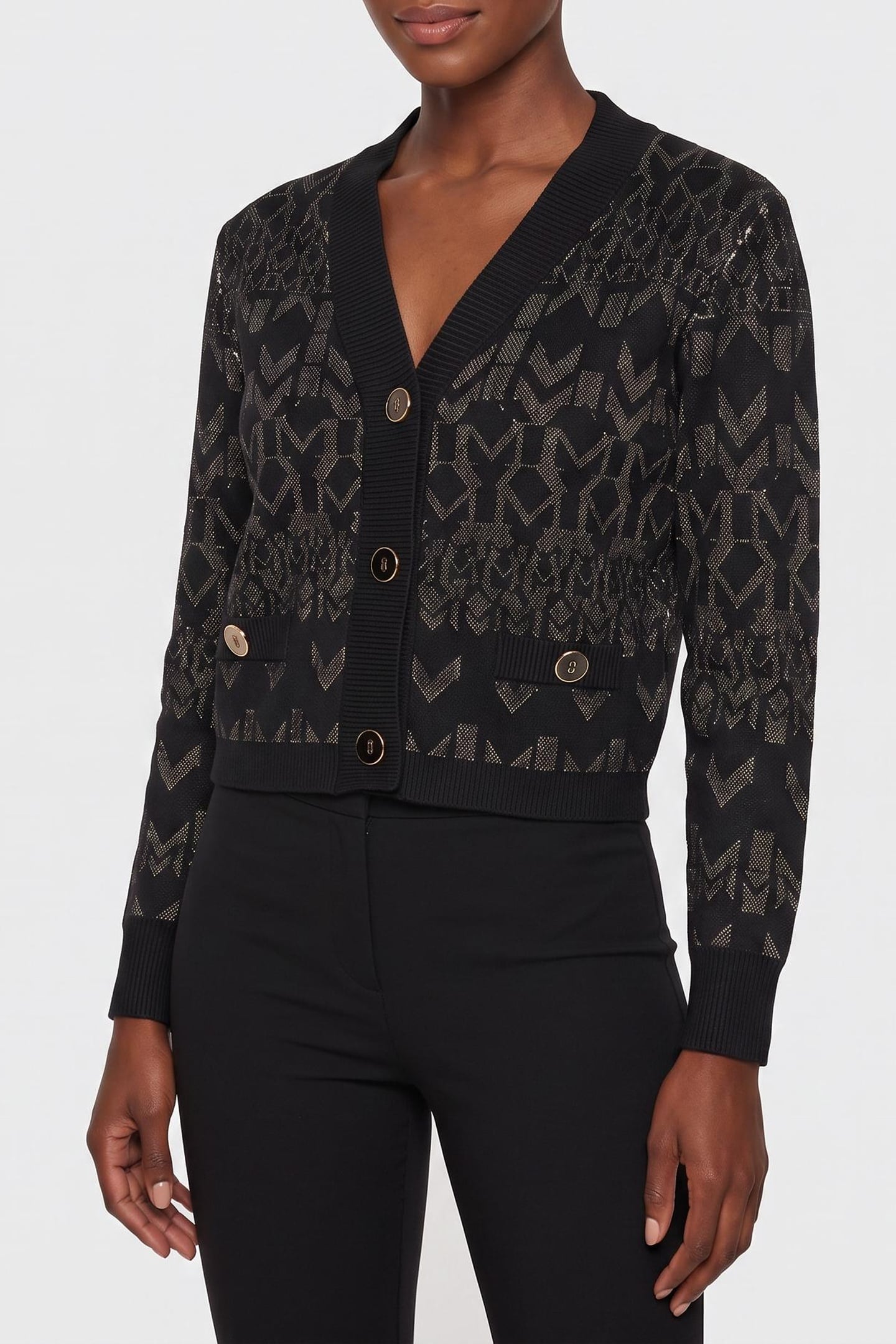 GUESS Billie Monogram Card Geometric Monogram N Taglia: XS | Maglioni a maglia Outlet | Donna