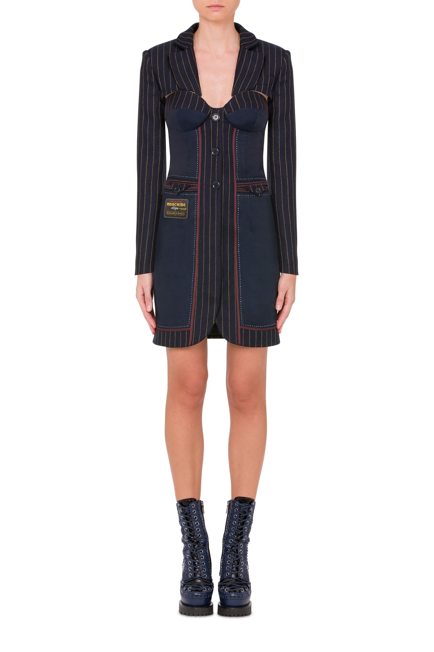 Moschino Jacquard Wool Shrug Blue Maat: 42 | Blazers Outlet | Dames | Blauw