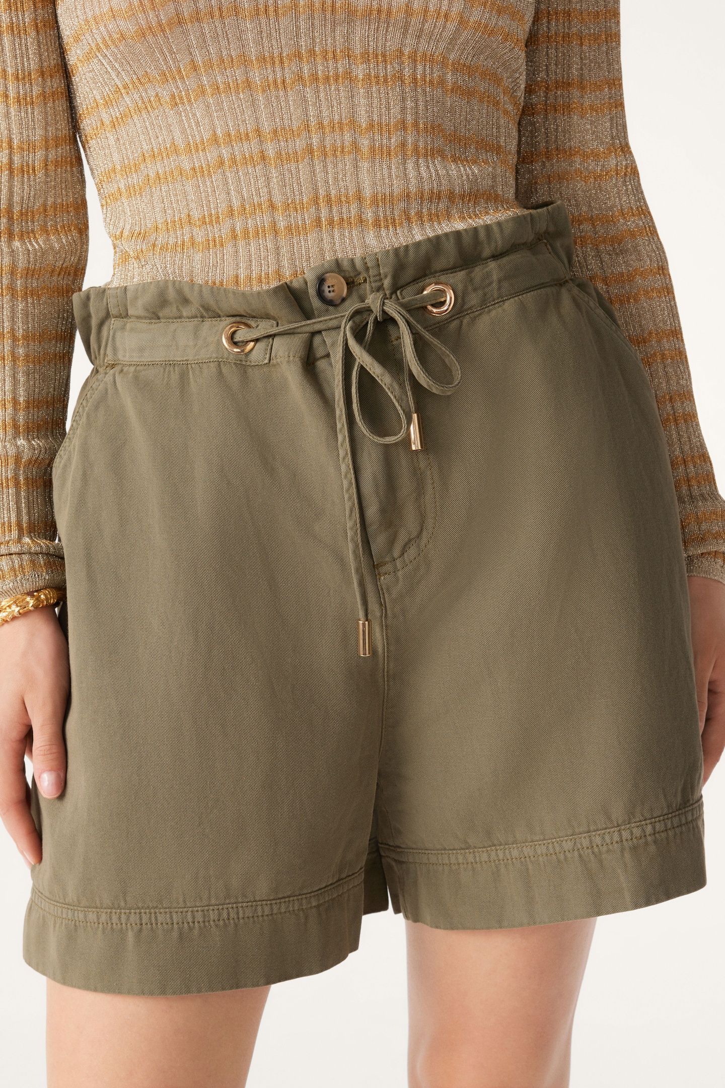 BA&SH Short Kaki Maat: 36 | Korte Broeken Outlet | Dames | Bruin
