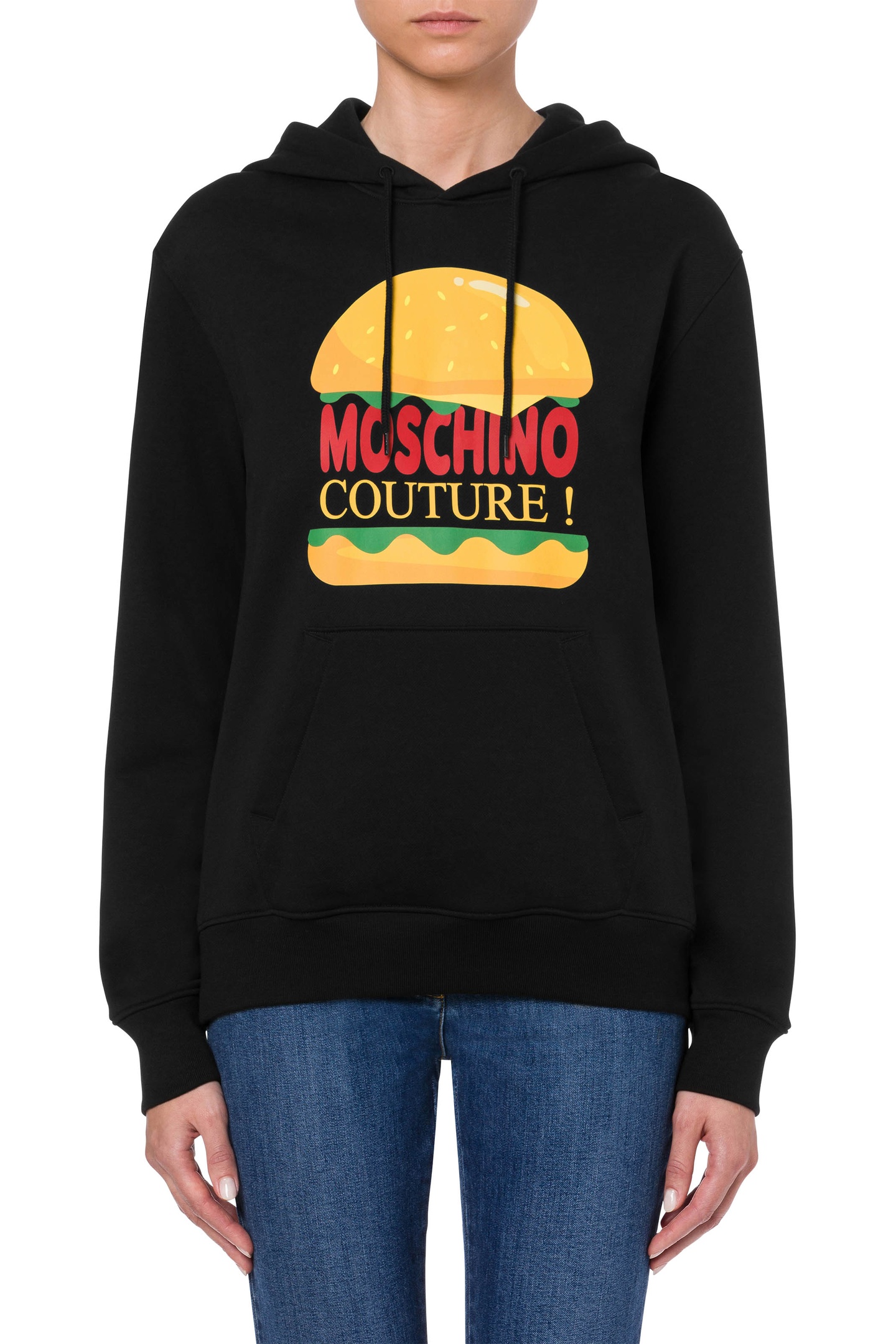 Moschino Hamburger Hoodie Black Maat: 36 | Sweaters Outlet | Dames | Zwart