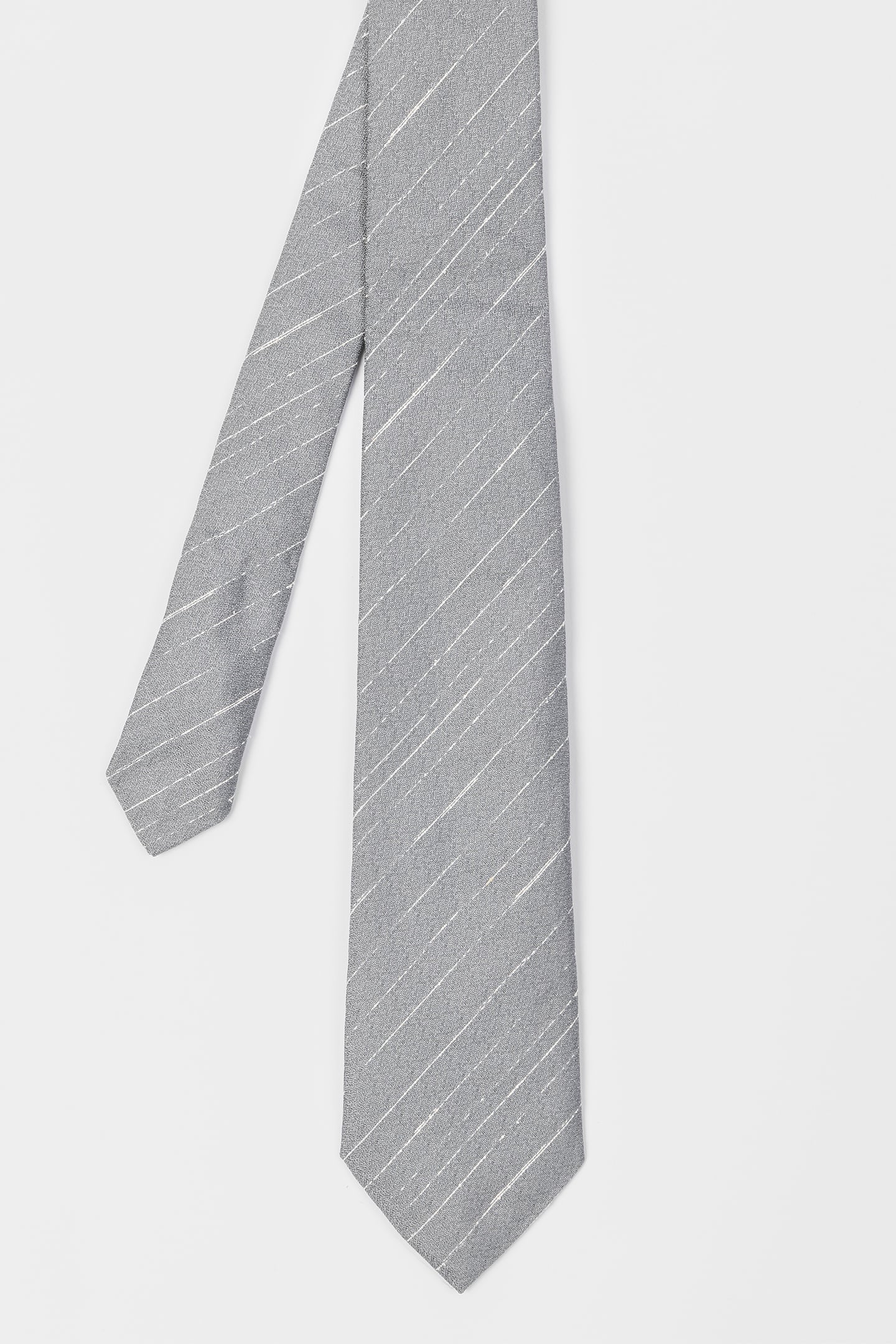 Paul Smith Men Tie Crepe Stripe Silver Maat: 8 | Stropdassen Outlet | Heren | Zilver