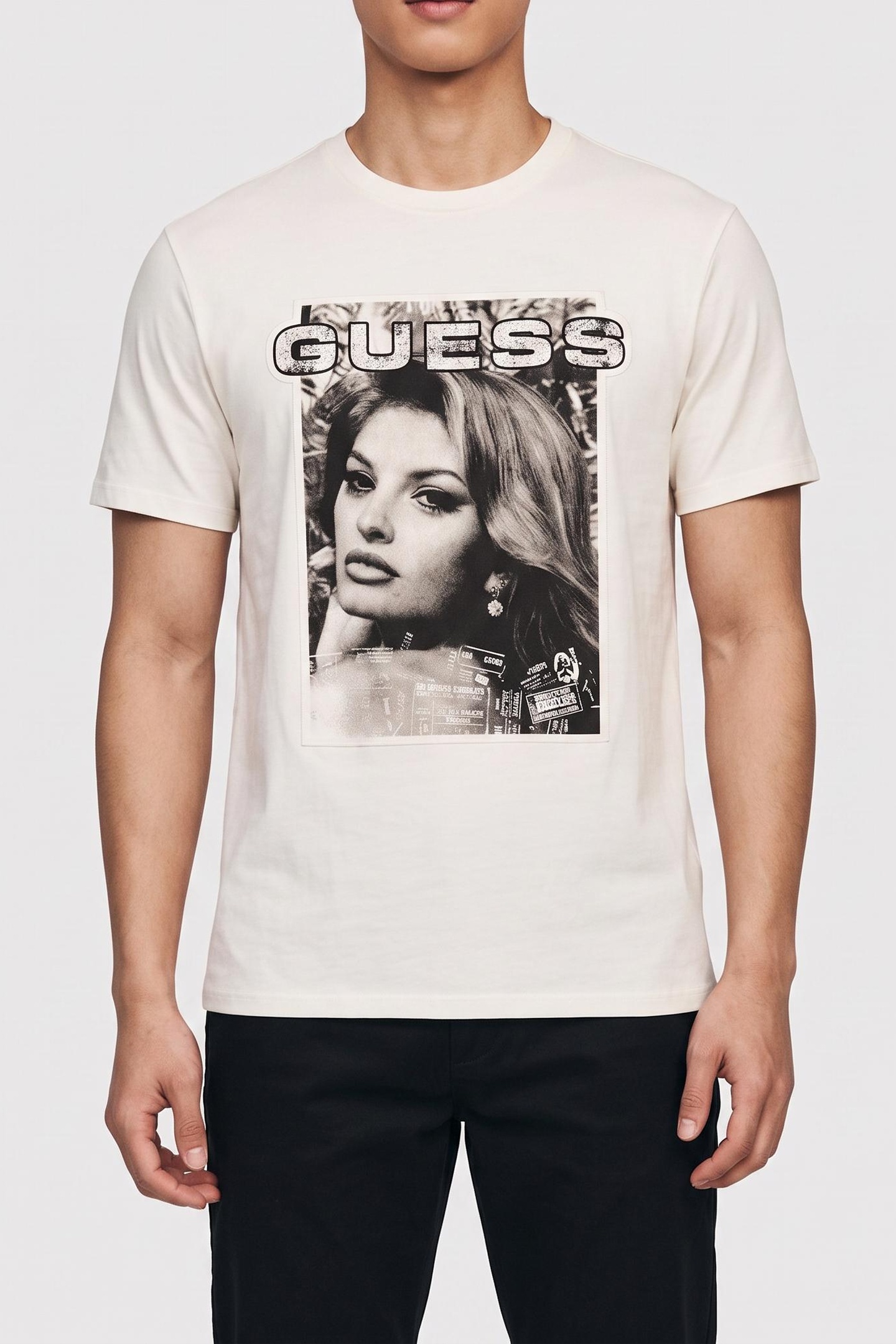 GUESS Ss Bsc Concert Girl Salt White Taglia: S | Magliette basic Outlet | Uomo | Bianco