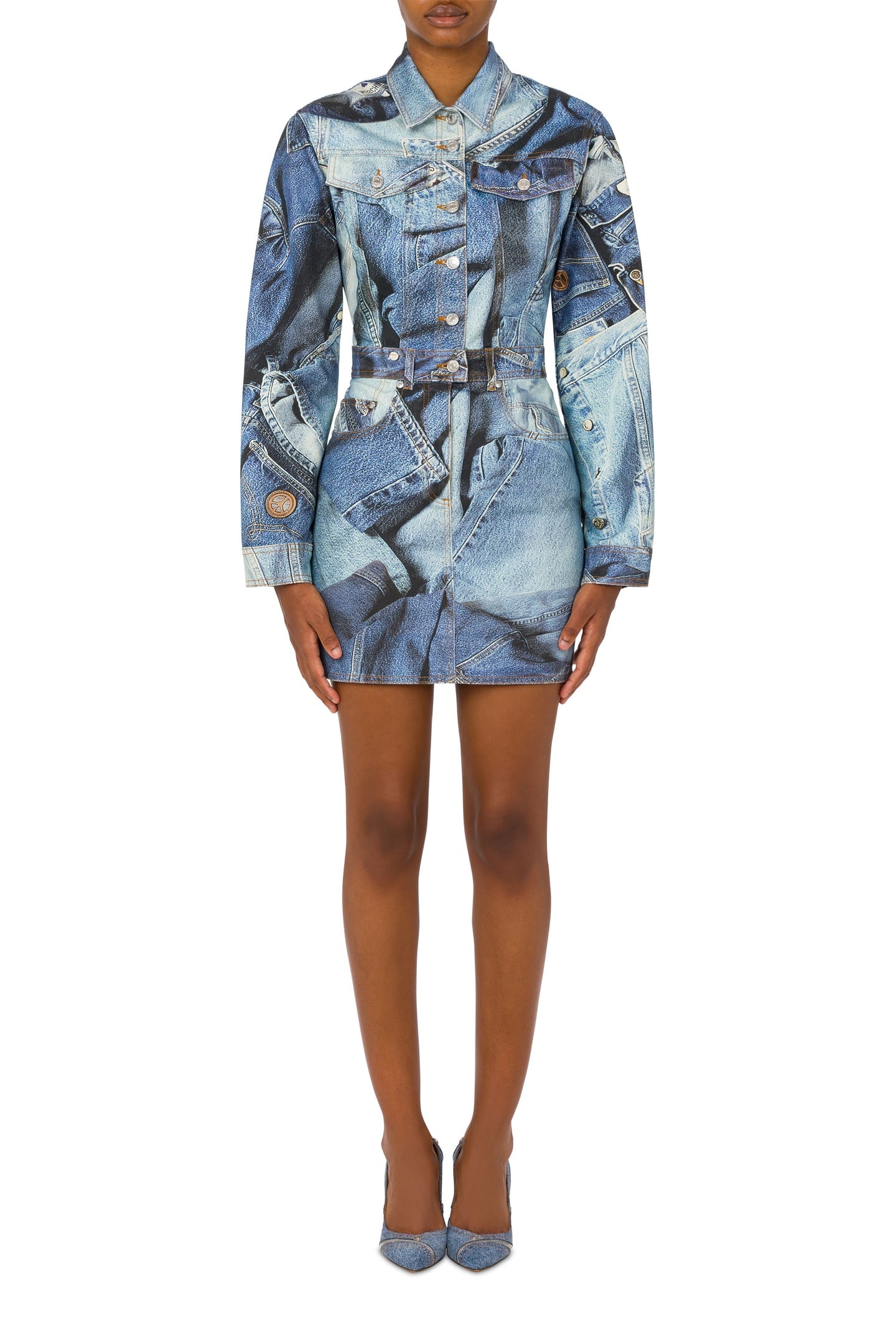 Moschino Dress Grey Maat: S | Blousejurken Outlet | Dames | Blauw