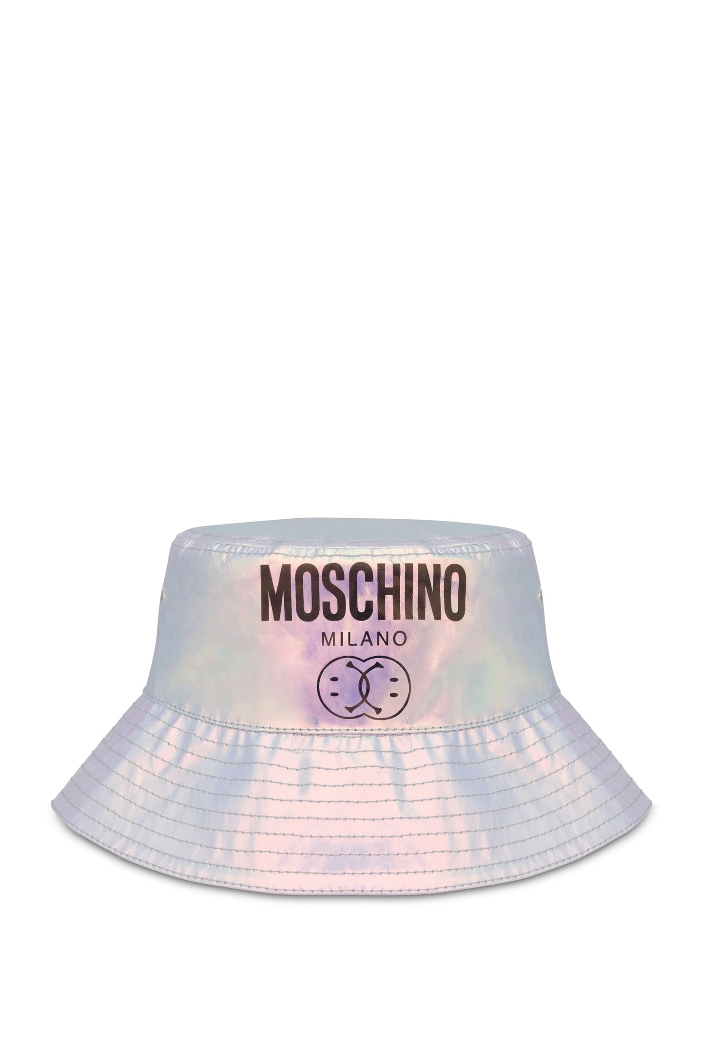 Moschino Double Smiley® Holographic Bucket Hat Silver Maat: S | Petten Outlet | Heren | Zilver