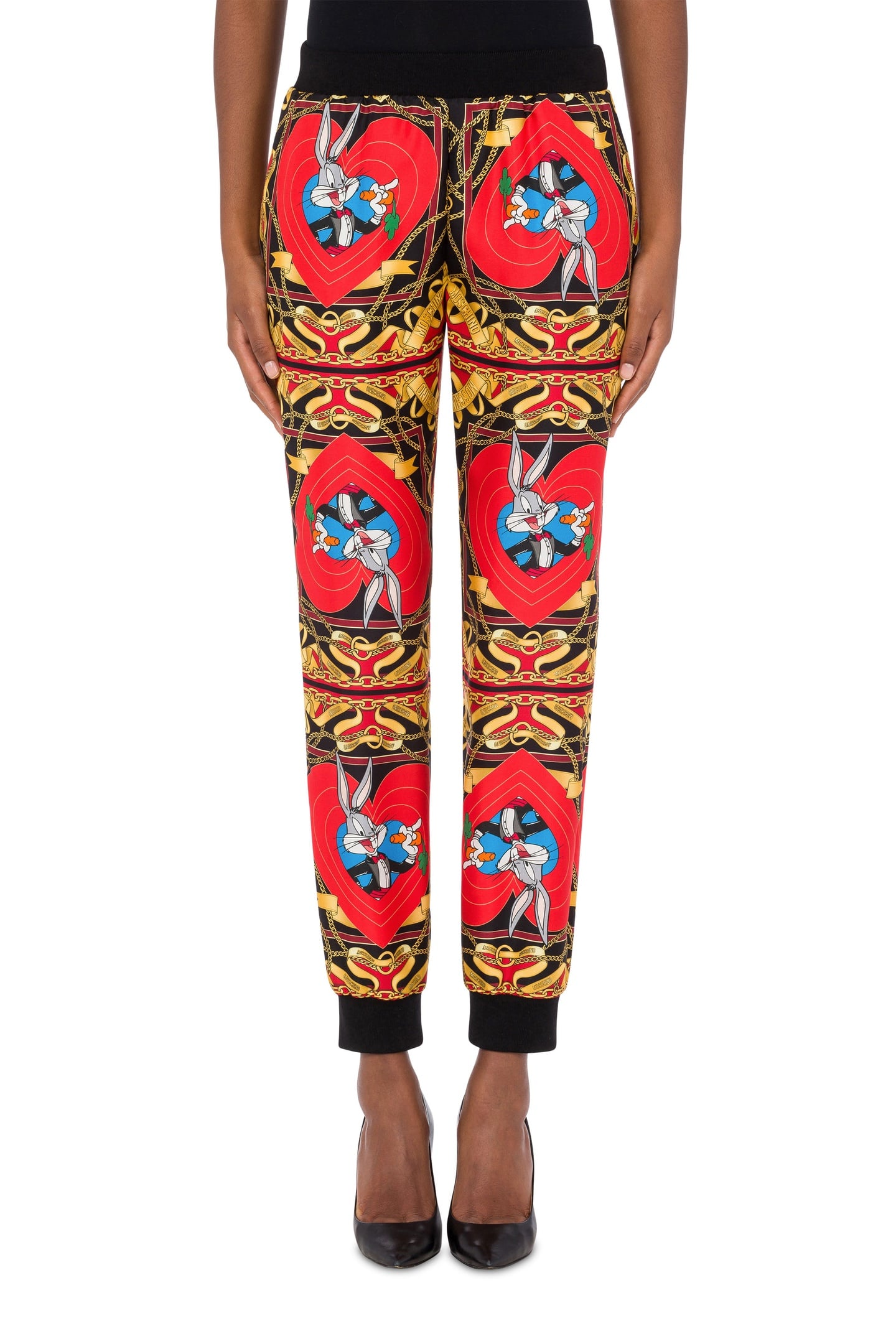 Moschino Jogging In Twill Chinese New Year Multicolor Maat: 38 | Joggingbroeken Outlet | Dames | Zwart