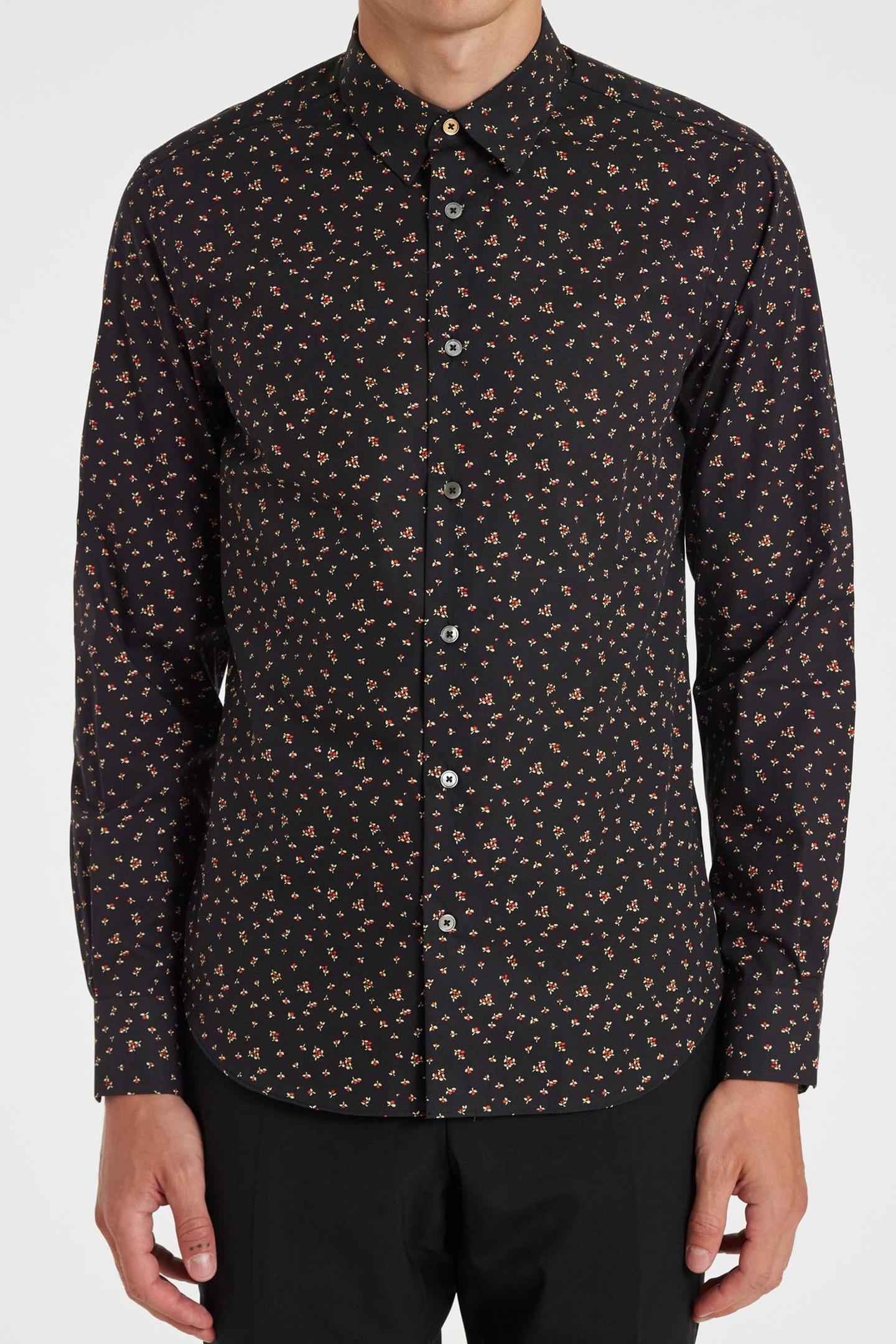 Paul Smith Mens S/c Slim Fit Shirt Black Size: L | Casual Shirts Outlet | Heren | Zwart