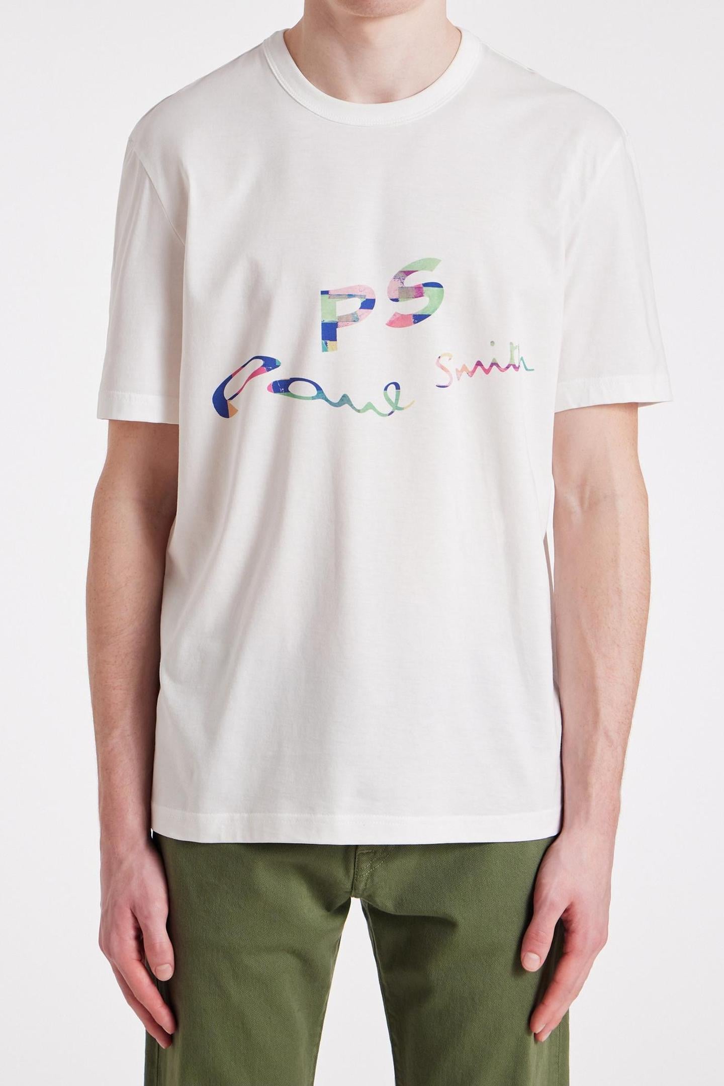 Paul Smith Mens Reg Fit Ss T Shirt Ps White Maat: L | Basic T-Shirts Outlet | Heren | Wit