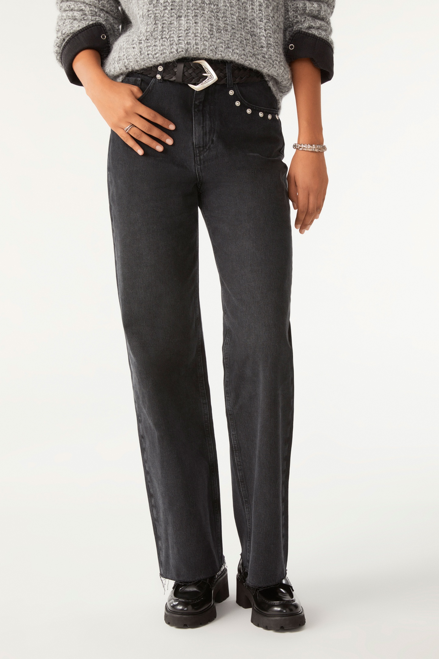 BA&SH Flare Blackstone Maat: 42 | Straight Jeans Outlet | Dames | Zwart