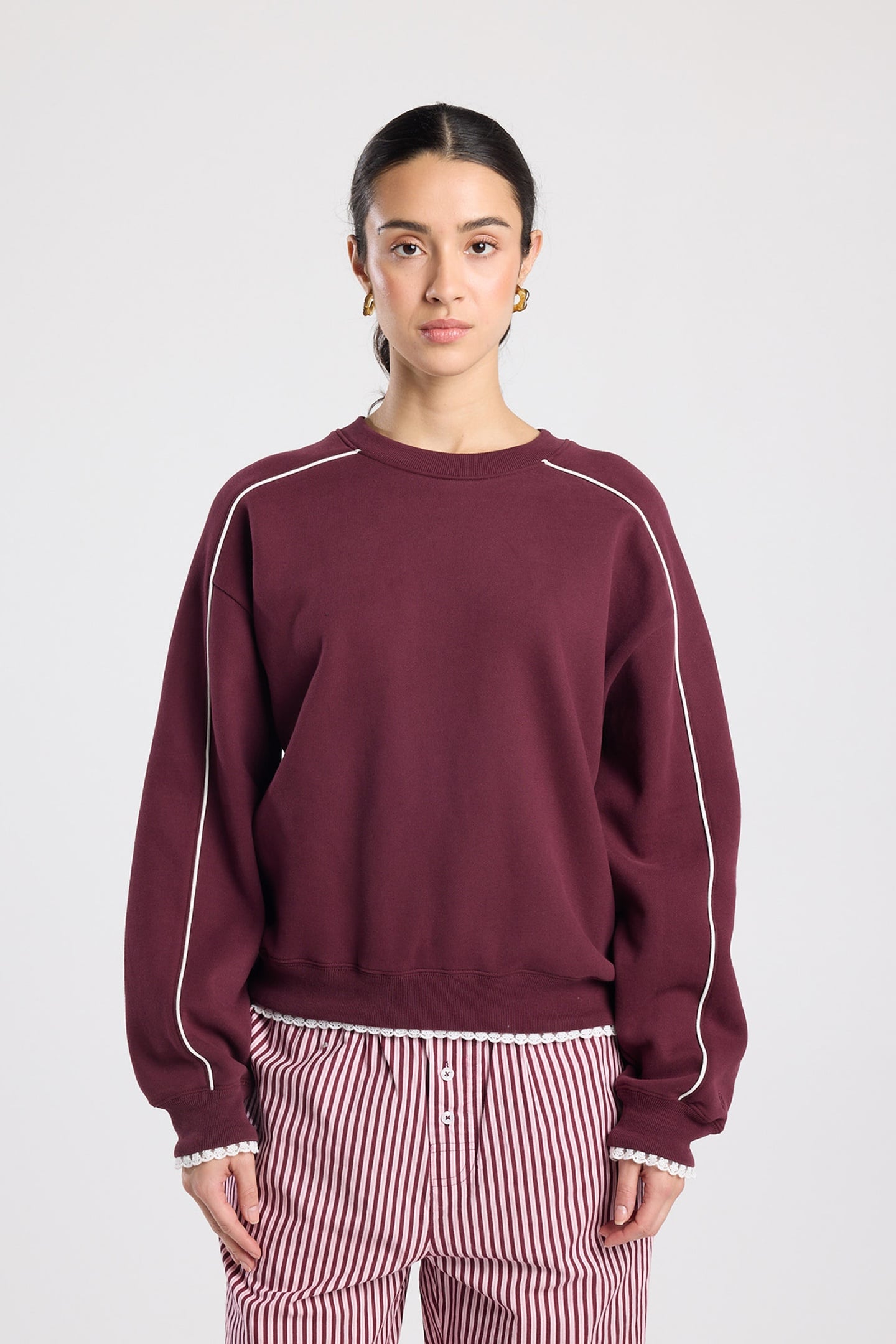 America Today Savannah Bordeaux Maat: M | Longsleeves Outlet | Dames | Bordeaux