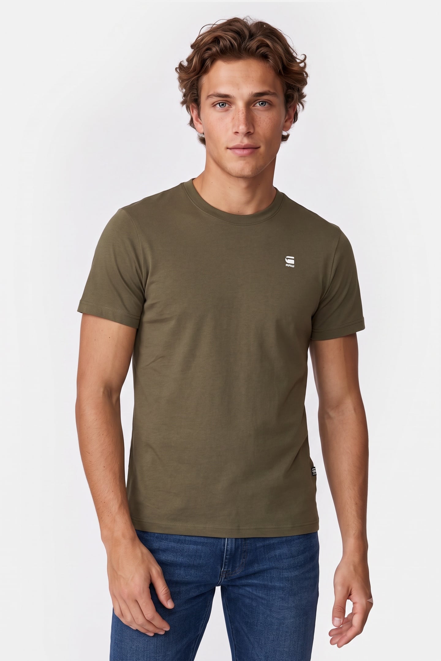 G-Star Graw Slim T-shirt Shadow Olive Taglia: L | Magliette basic Outlet | Uomo | Verde