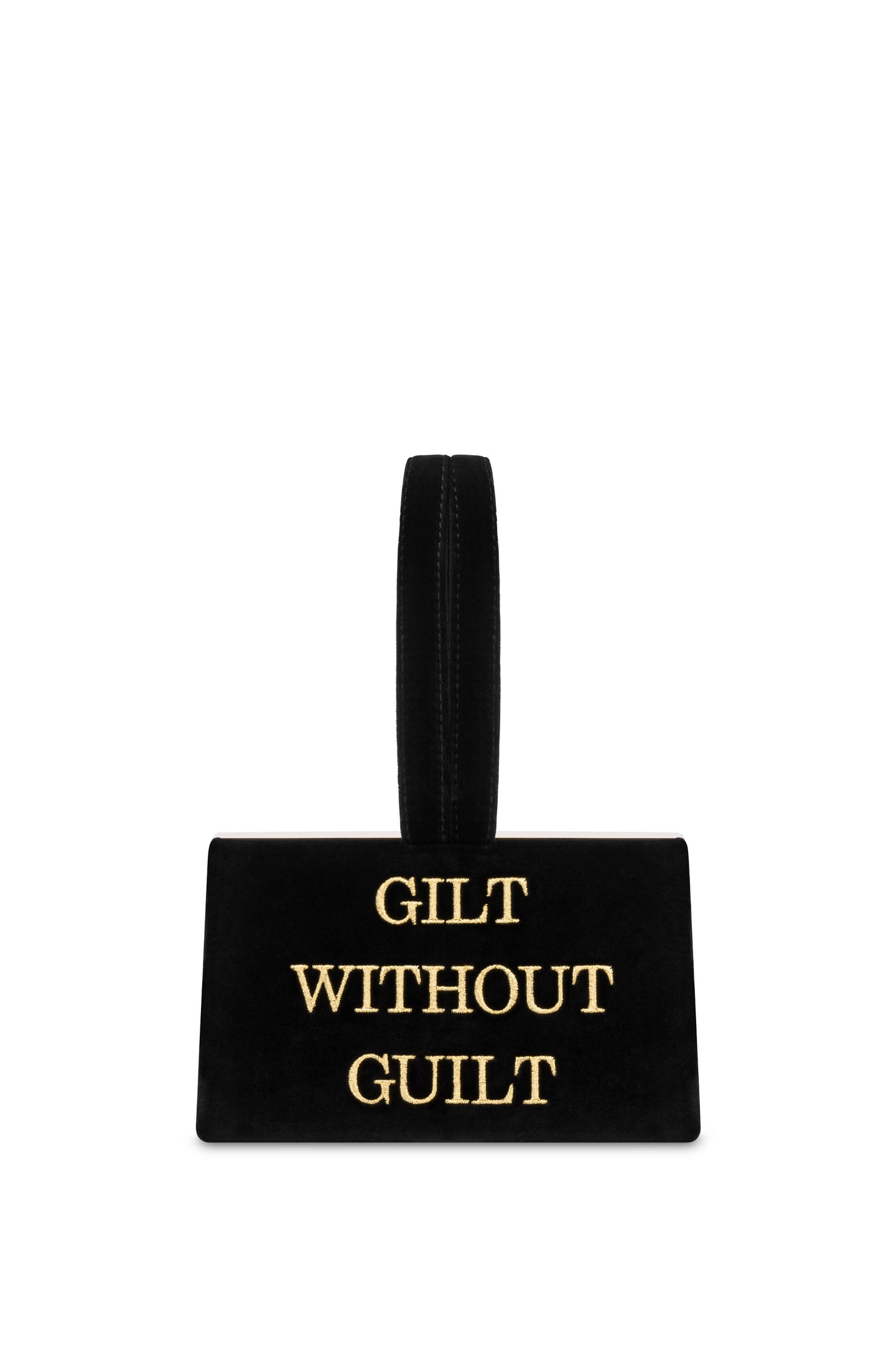 Moschino Gilt Without Guilt Velvet Handbag Black Maat: OS | Clutches Outlet | Dames | Zwart