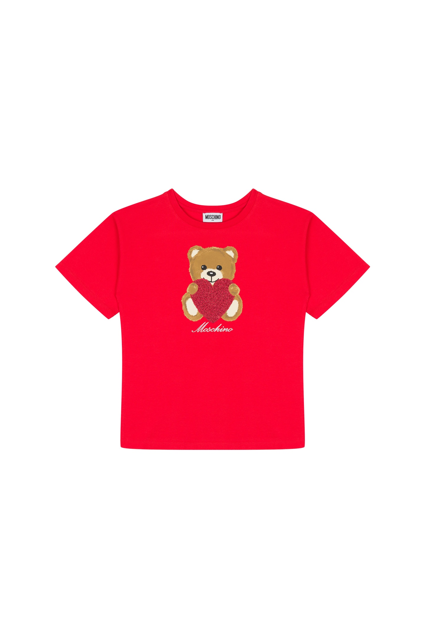 Moschino Girl's Maxi T-shirt In Jersey Heart Teddy Bear Red Maat: 6 | Overhemden Outlet | Unisex | Rood