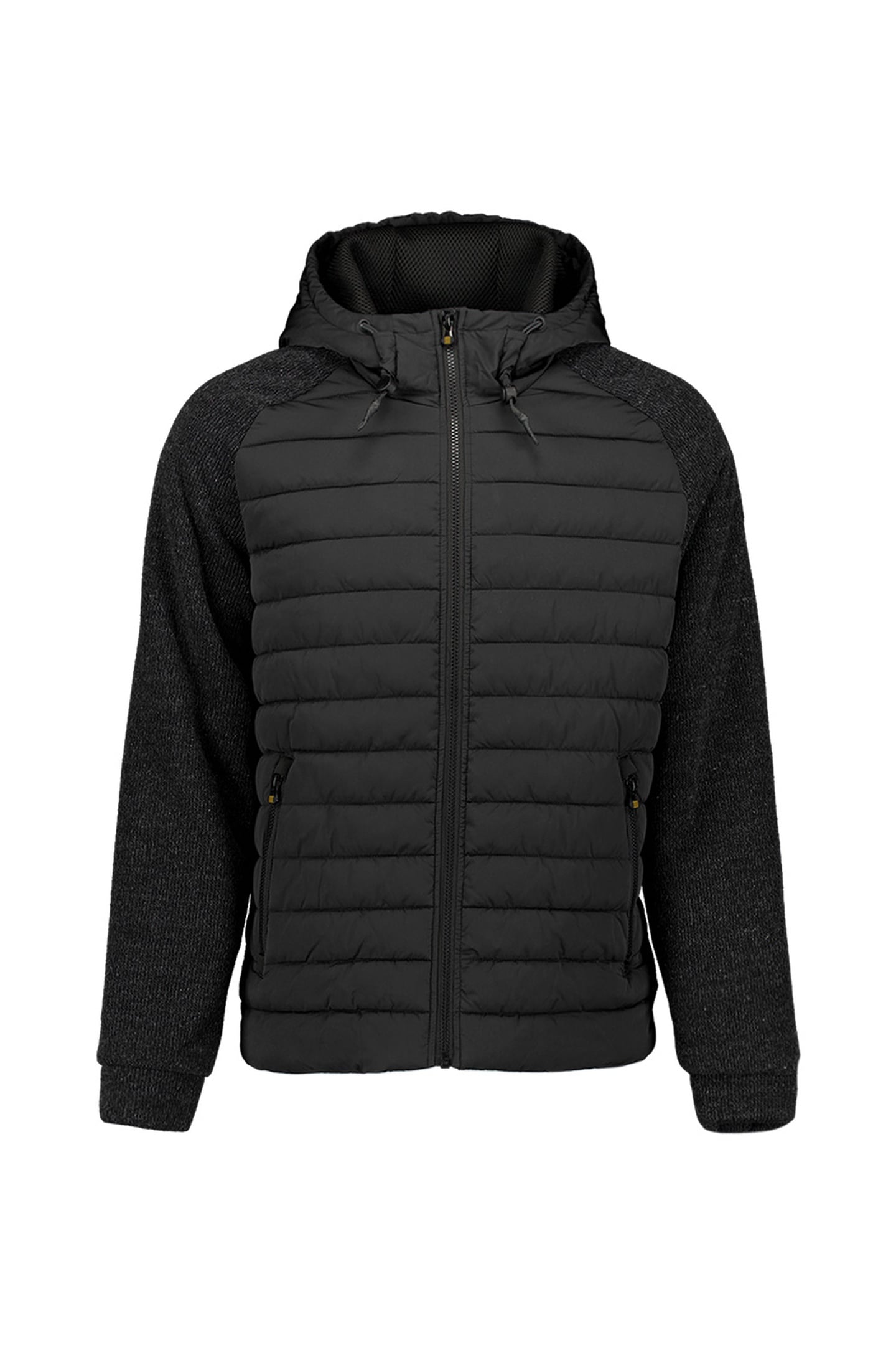 No Excess Jacket Short Fit Puffer Knitted Mix Black Größe: XL | Winterjacken Outlet | Herren | Schwarz