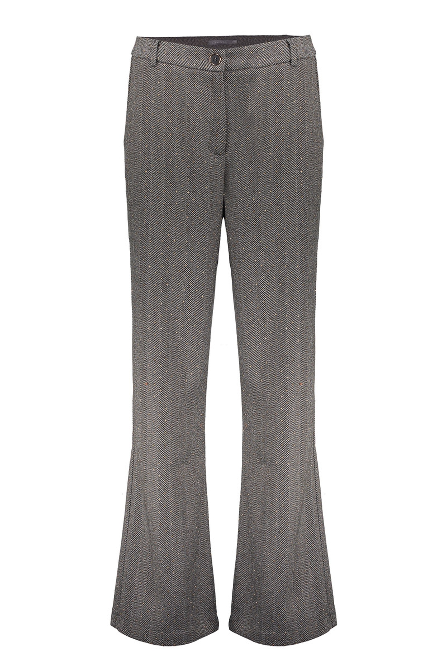 Geisha Pants Herringbone + Stones Anthracite Stones Maat: L | Pantalons Outlet | Dames | Grijs