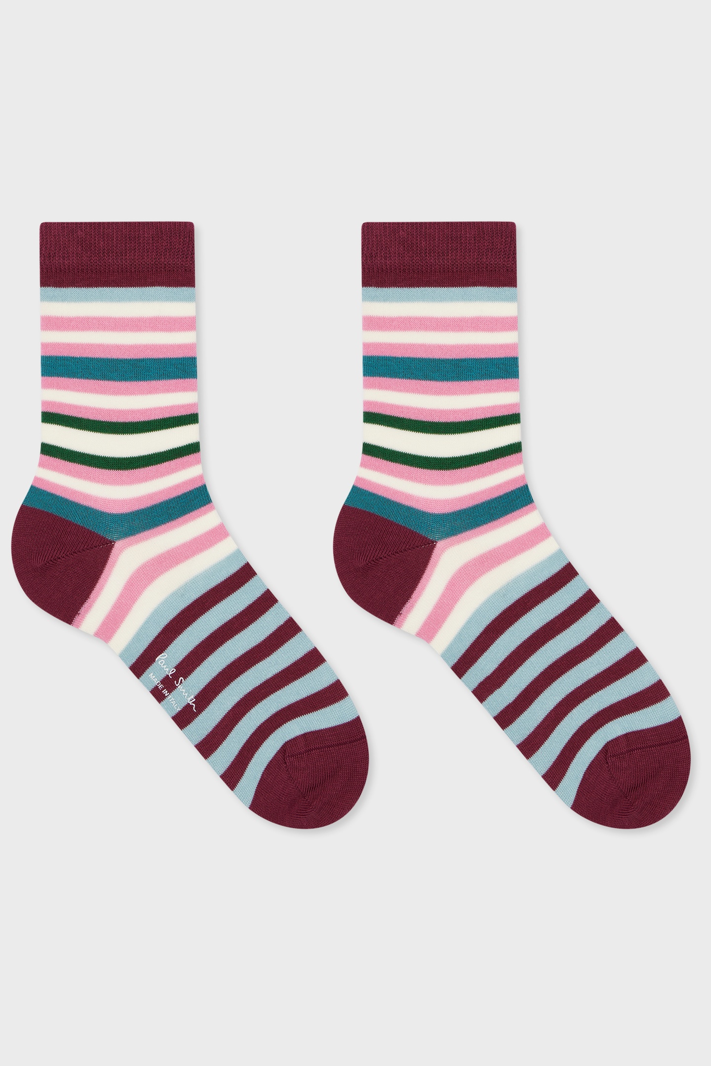 Paul Smith Women Sock Gilly Stripe Burgundy/ Borde Maat: OS | Slipjes Outlet | Dames | Bordeaux