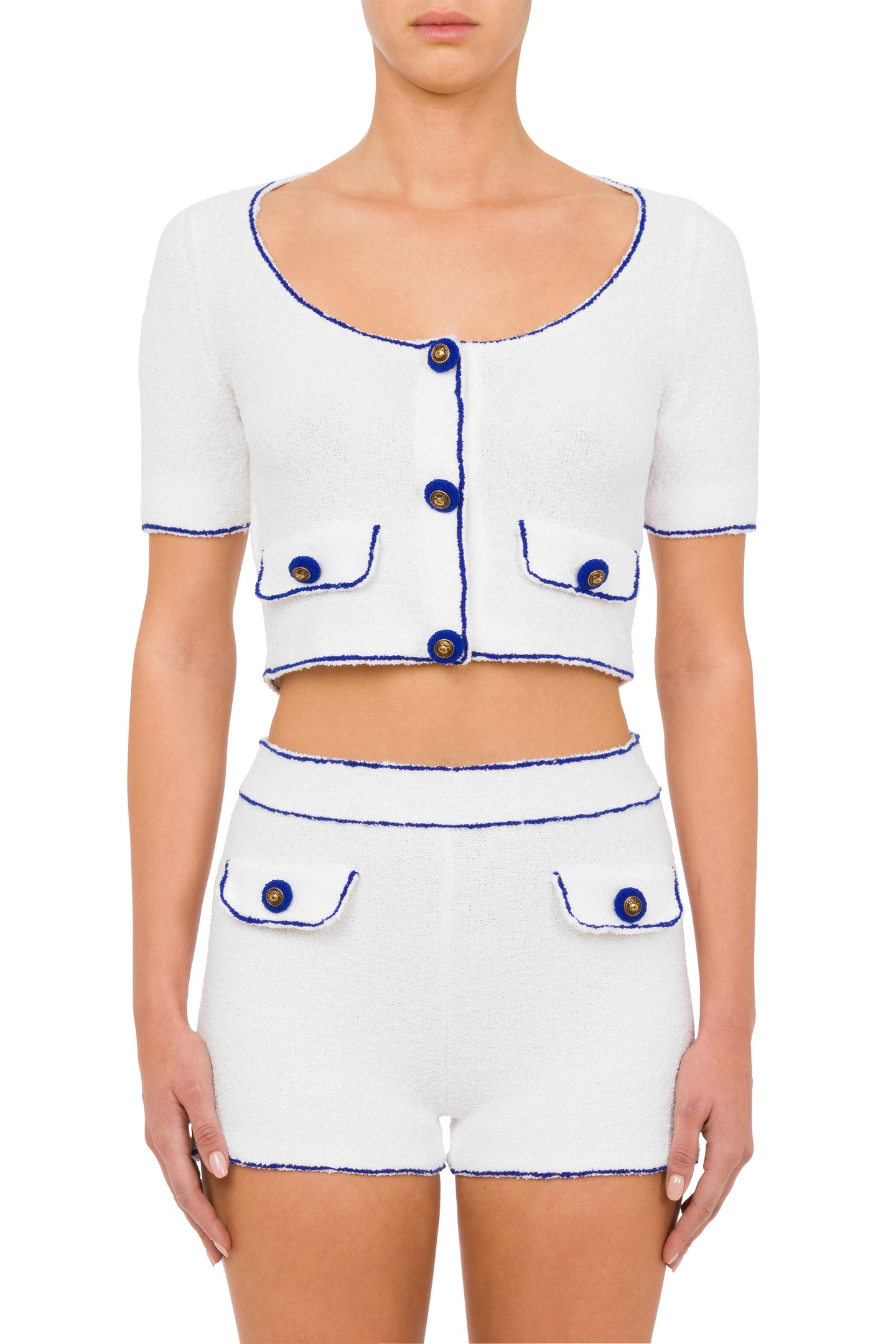 Moschino Knitted Jacket White Maat: 38 | Gilets Outlet | Dames | Wit