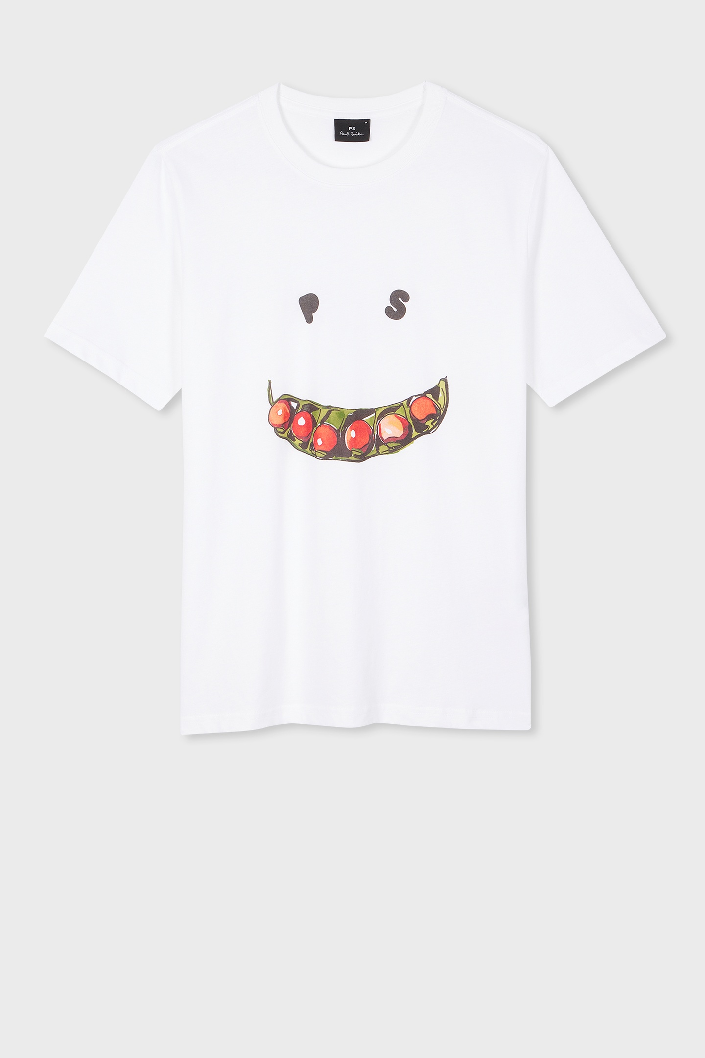 Paul Smith Mens Reg Fit T Shirt Happy Peas White Maat: S | Basic T-Shirts Outlet | Heren | Wit